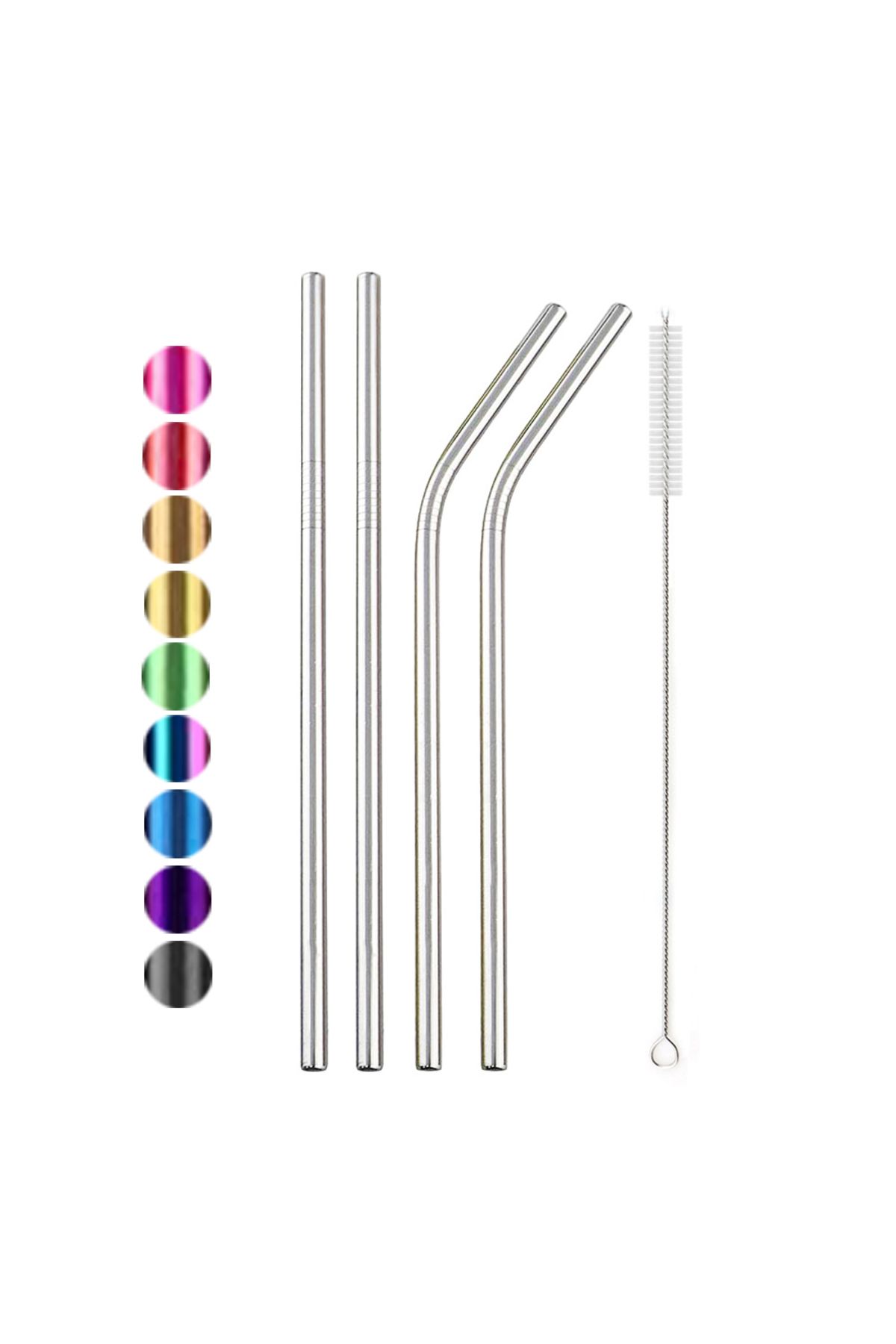 Choice-18/10 Stainless Steel Straw Set Reusable Drinking Straw High Quality Metal Colorful Straw With Cl... 2