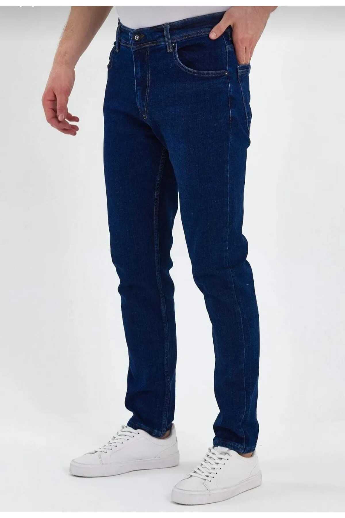 KING SEZAR Mavi Full Likralı Slim Fit Erkek Jean Kot Pantolon görsel 2