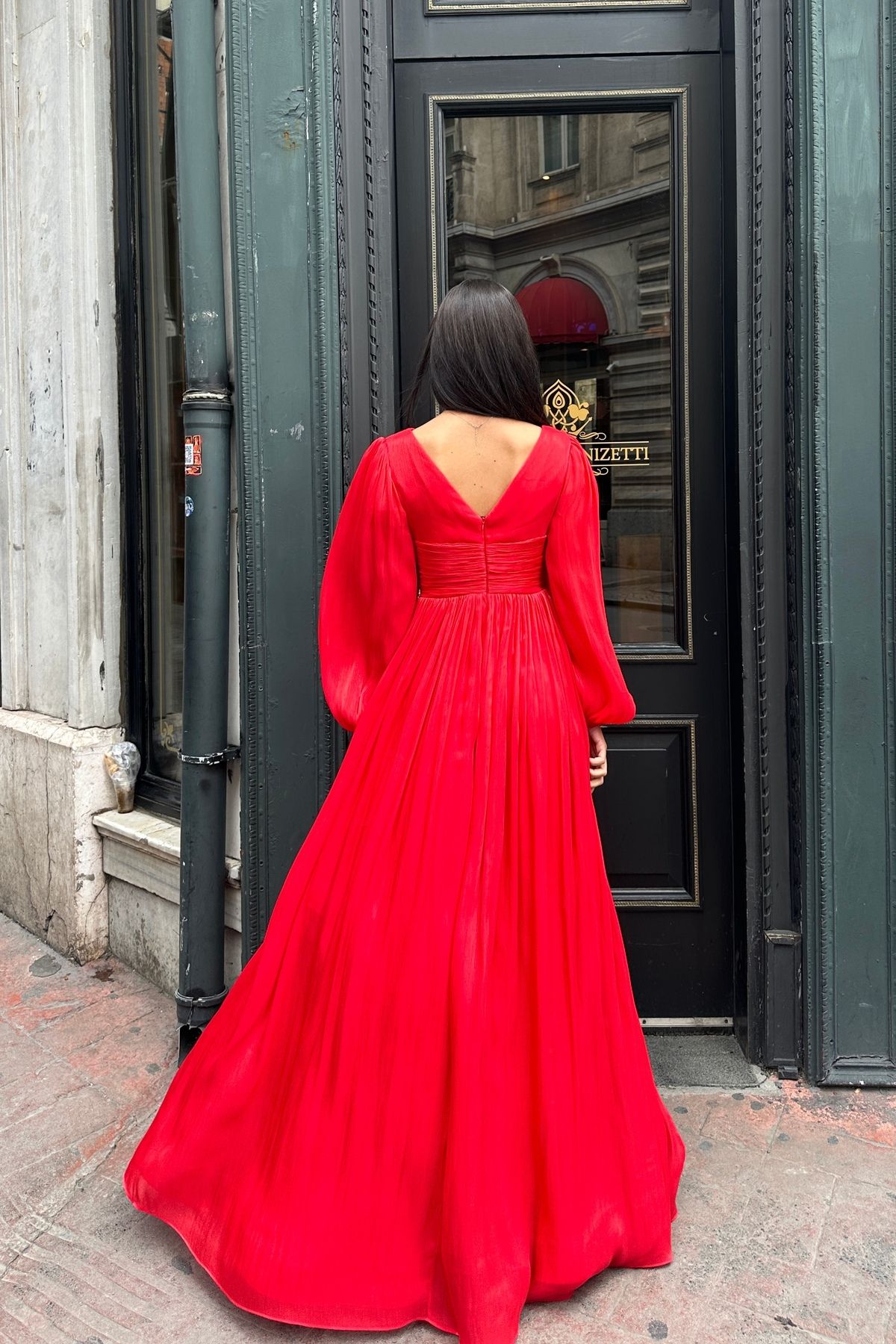 İyem Abiye-Stylish Long Sleeve Design Evening Dress 8