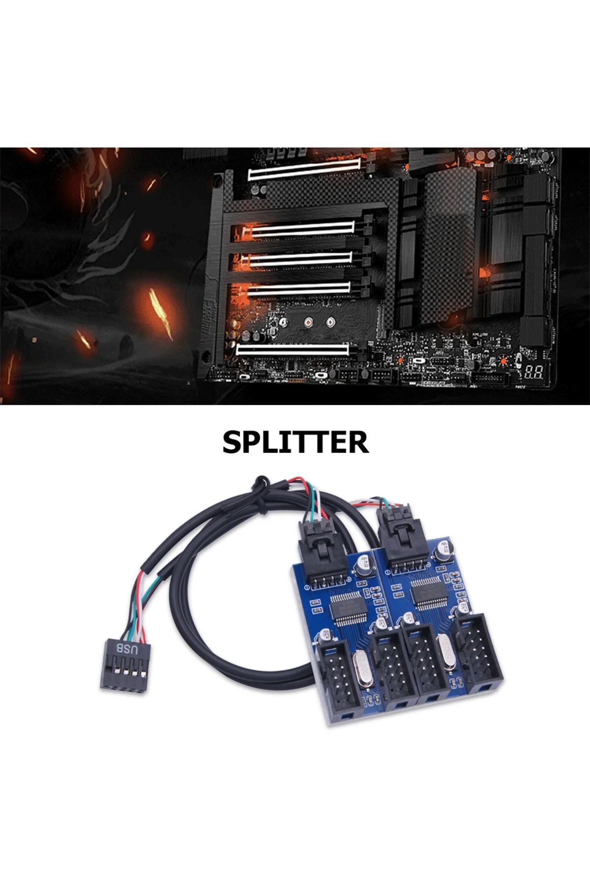 Choice-Motherboard 9Pin USB Header 9 Pin Connector Port Splitter 1 to 2/4 Female Port Connector USB HUB ... 3