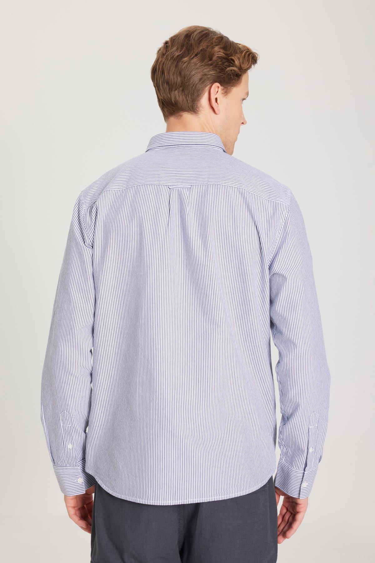 WRANGLER Regular Fit Lacivert Erkek Gömlek W5A2205580B58 Uzun Kollu Gömlek görsel 5