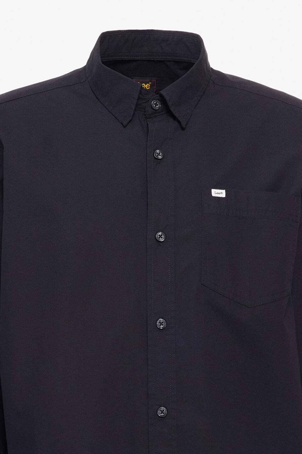 Lee  Regular Fit Normal Kesim %100 Pamuk Siyah Gömlek - Görsel 3