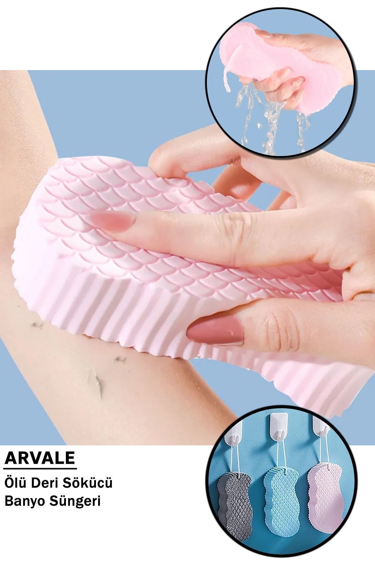 Museburan Nemli Ölü Deri Temizleyici Sihirli Banyo Lifi Peeling Bez Vucüt Duş Süngeri Masaj