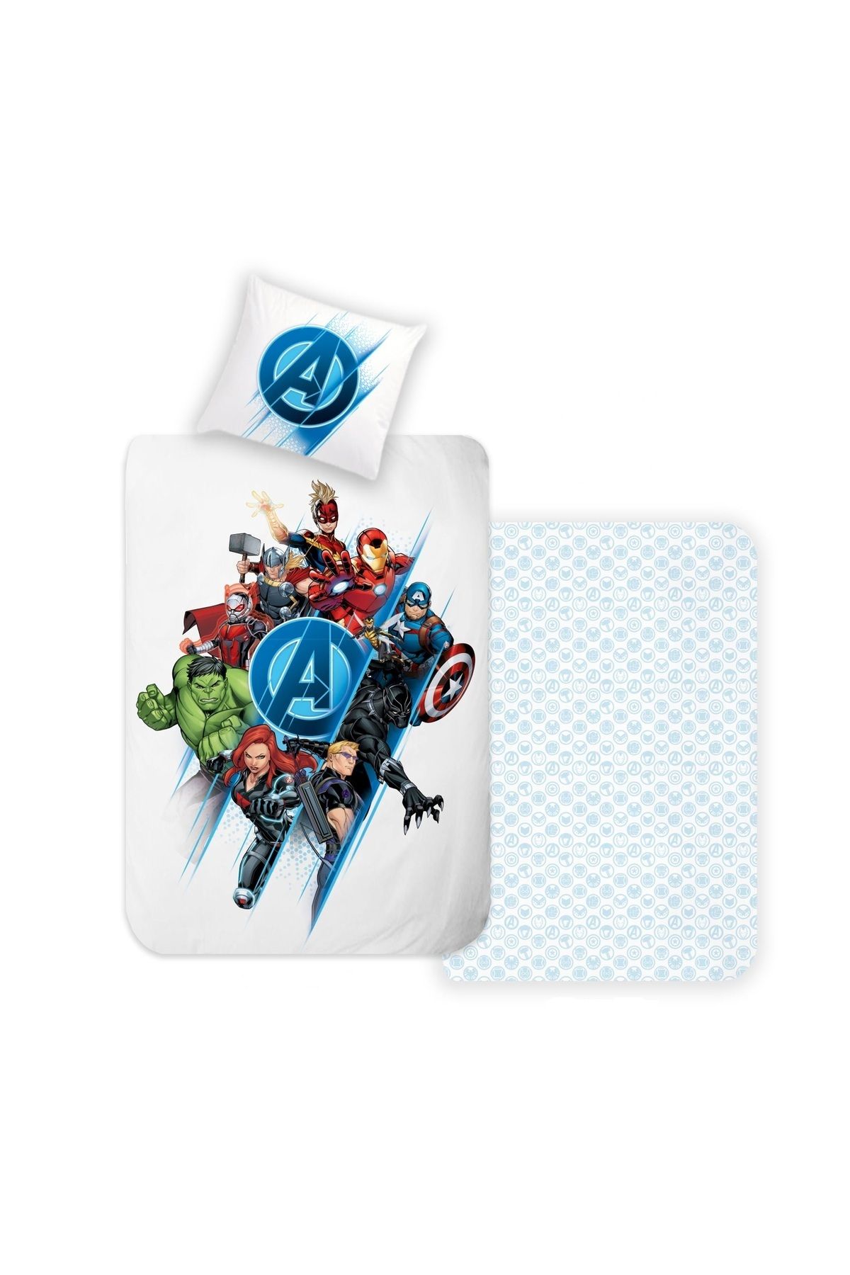 Disney Collection-Avengers Kinder Wendebettwäsche-Set 140x200, Kopfkissenbezug 60x70, 100% Baumwolle 1