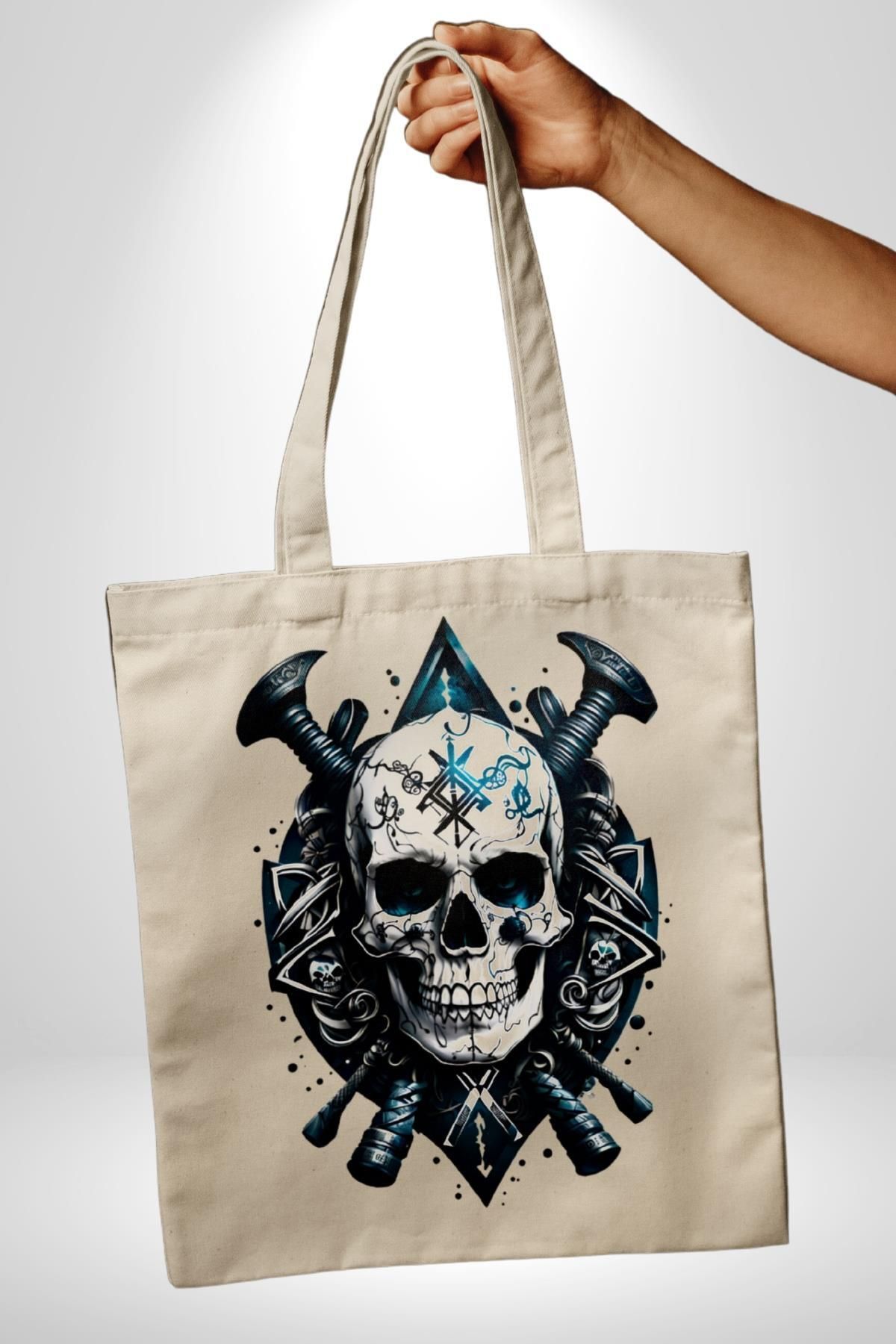 Angemiel-35x40 Skull Artificial Intelligence Design - Women's Men's Raw Cloth Bag 1