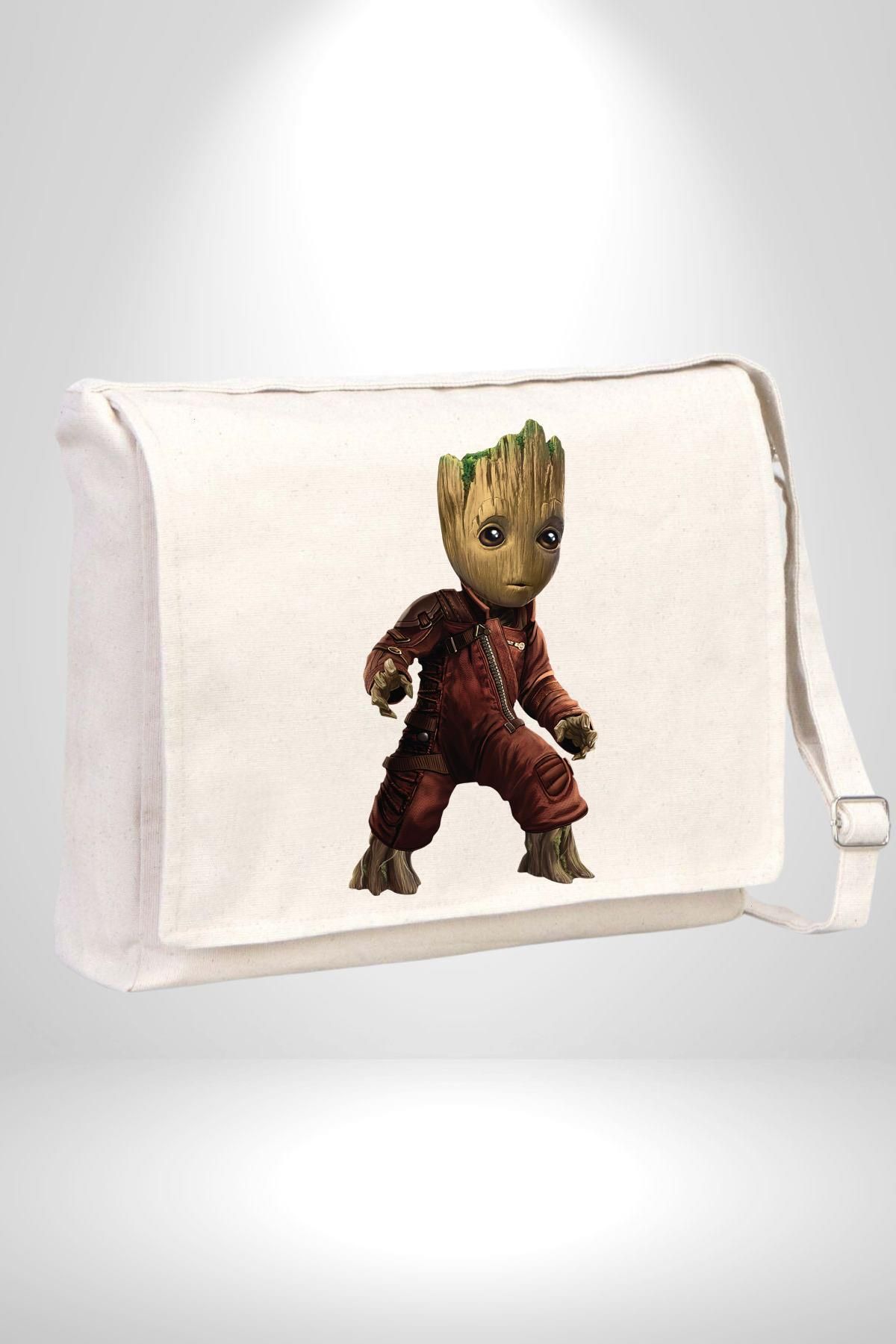 Angemiel-Dámská pánská plátěná taška Messenger Baby Groot Guardians Galaxy 1