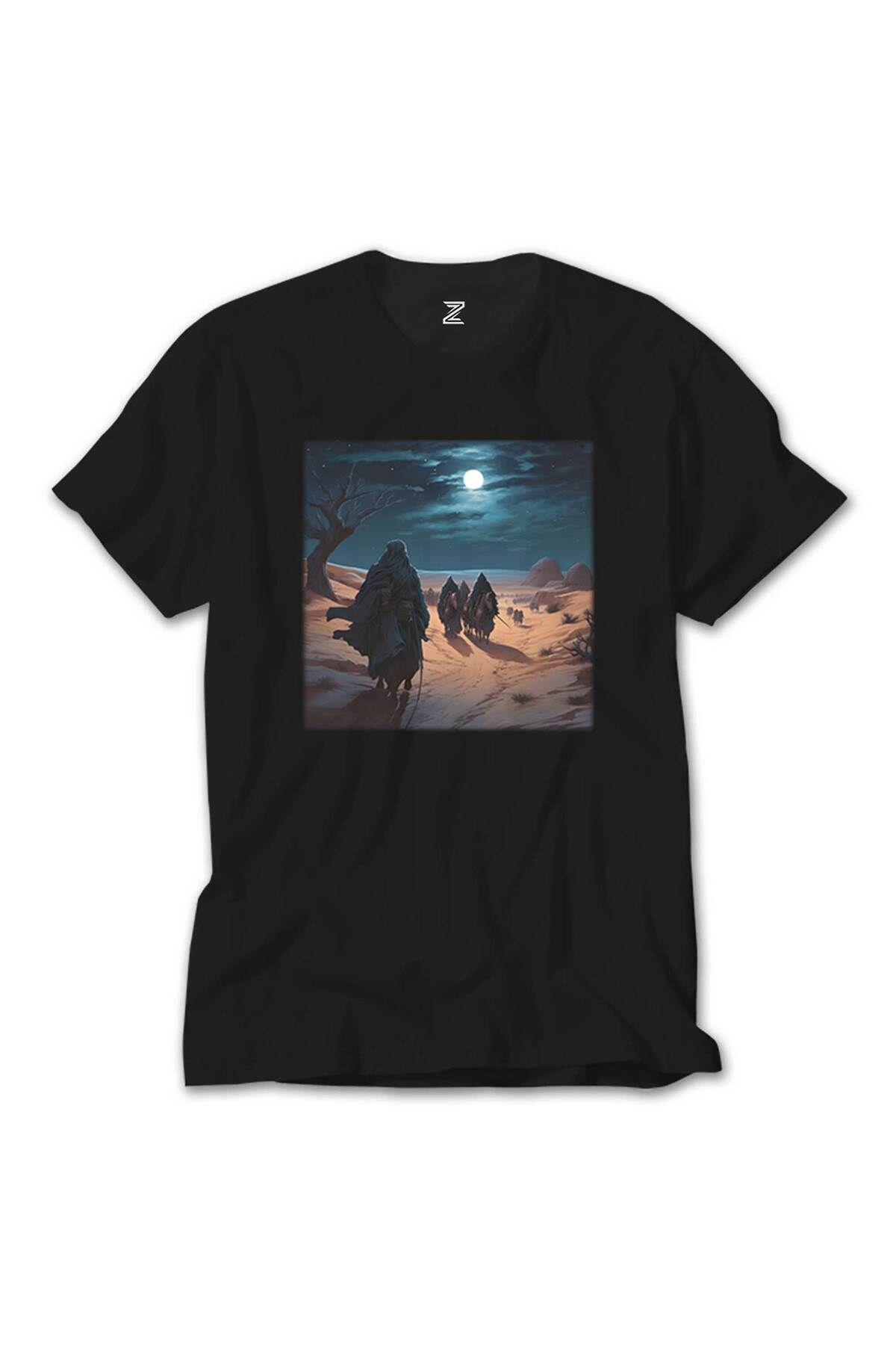 WAKHA Caravan Advancing in The Moonlight Siyah Tişört