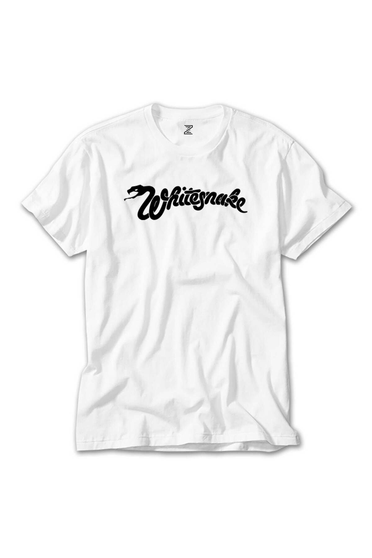 WAKHA Whitesnake Logo Text Beyaz Tişört