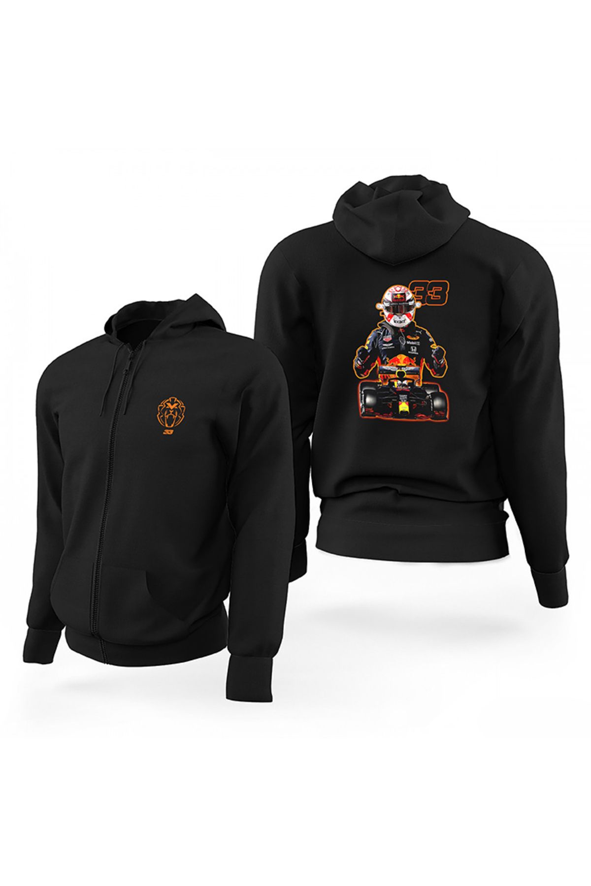 CrowsGate-Redbull Max Verstappen Black Limited Edition Hooded Zip-Up Sweatshirt 1
