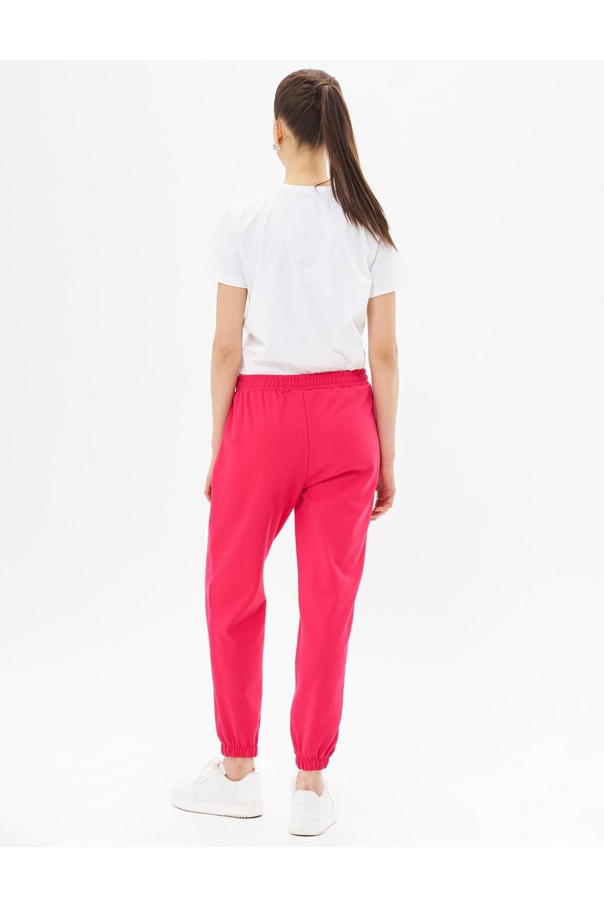 KYR-Fuchsia Textured Jogger Pants - Elastic Waist 3