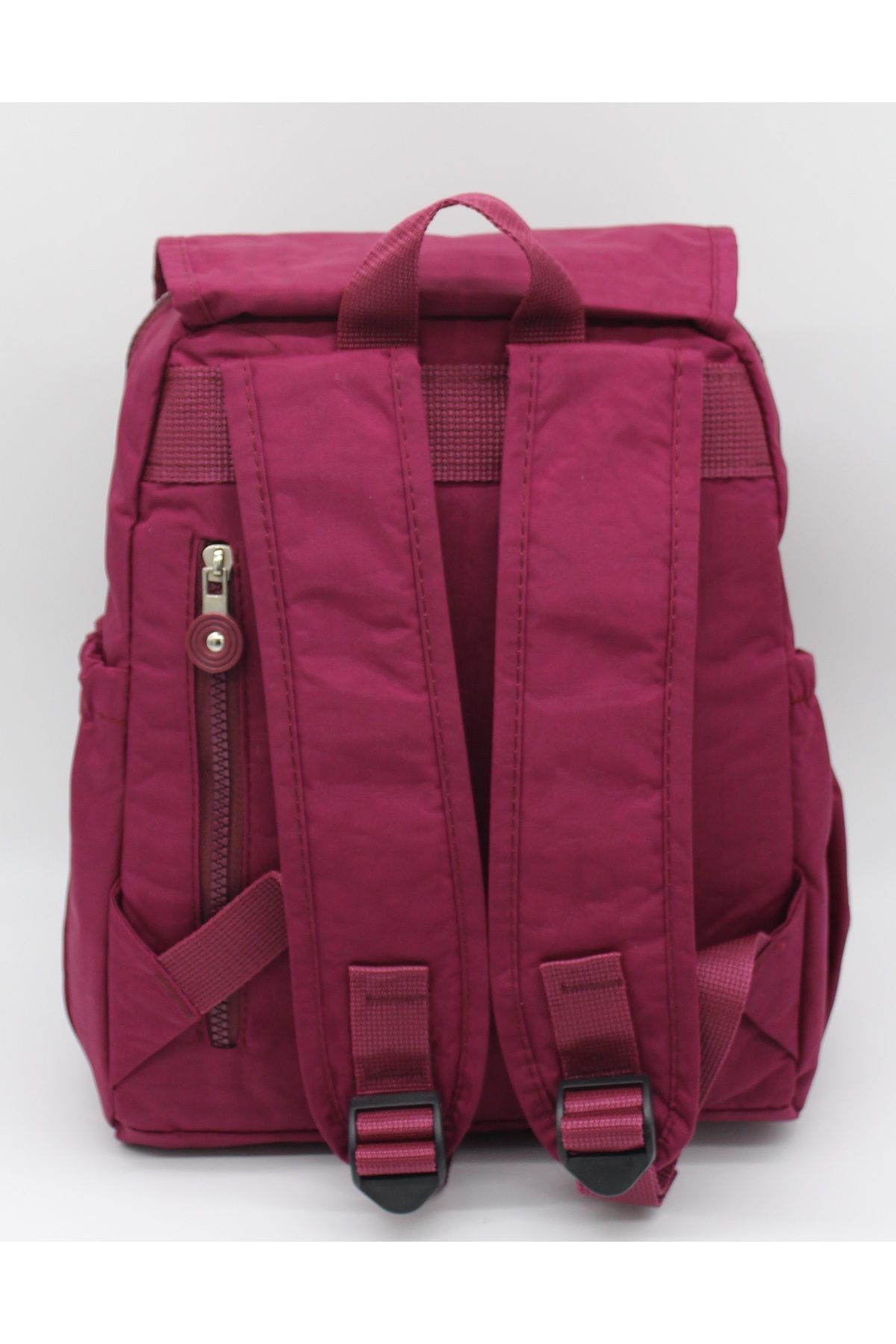 Bevitton-Academy Crinkle Waterproof Fabric Claret Red Backpack & School Bag 5200 5