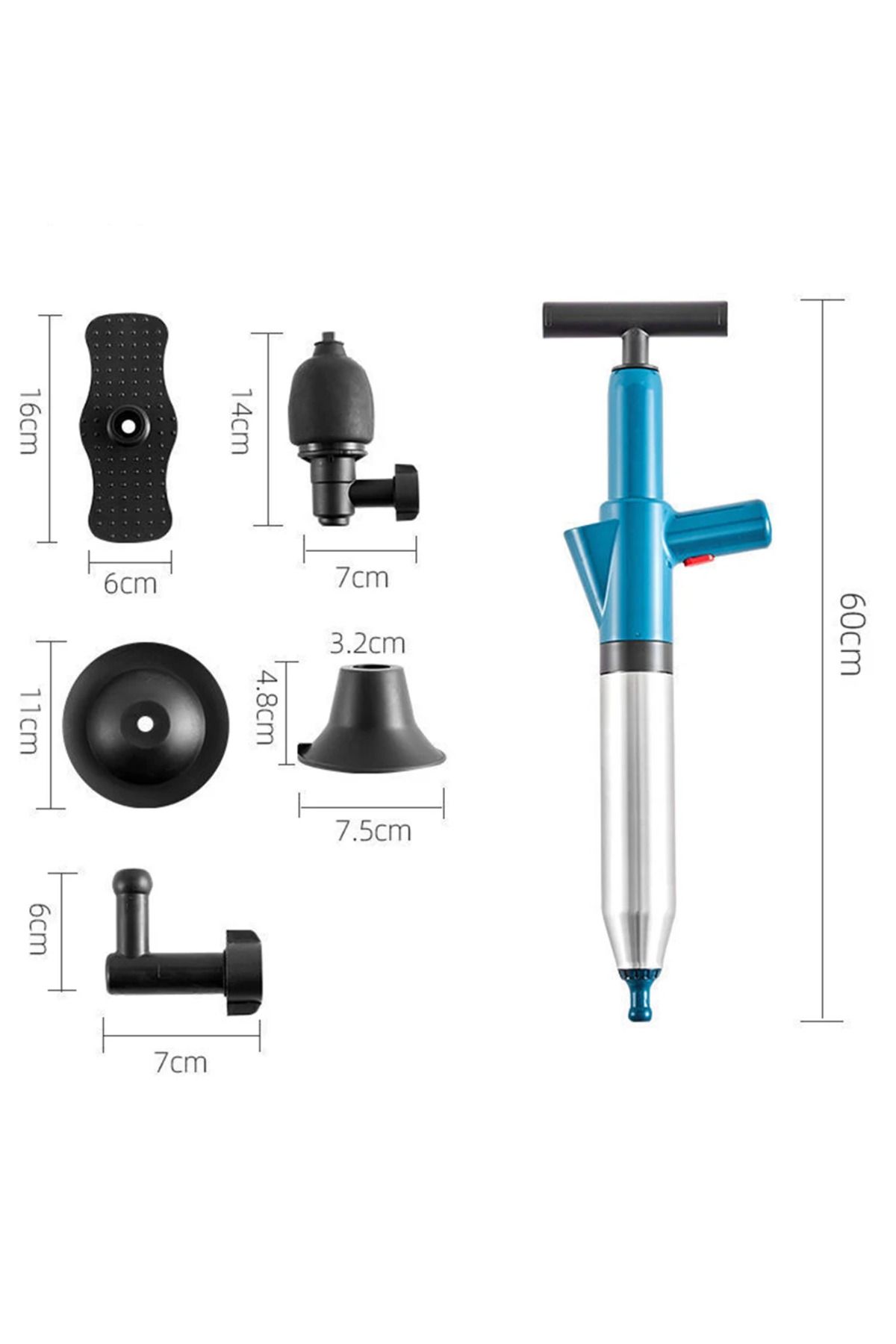 APWIKOGER-Toilet Clogged Unclogging Device Pipe Plunger High Pressure Drain Plunger Dredge Clog Bath Toilet... 7