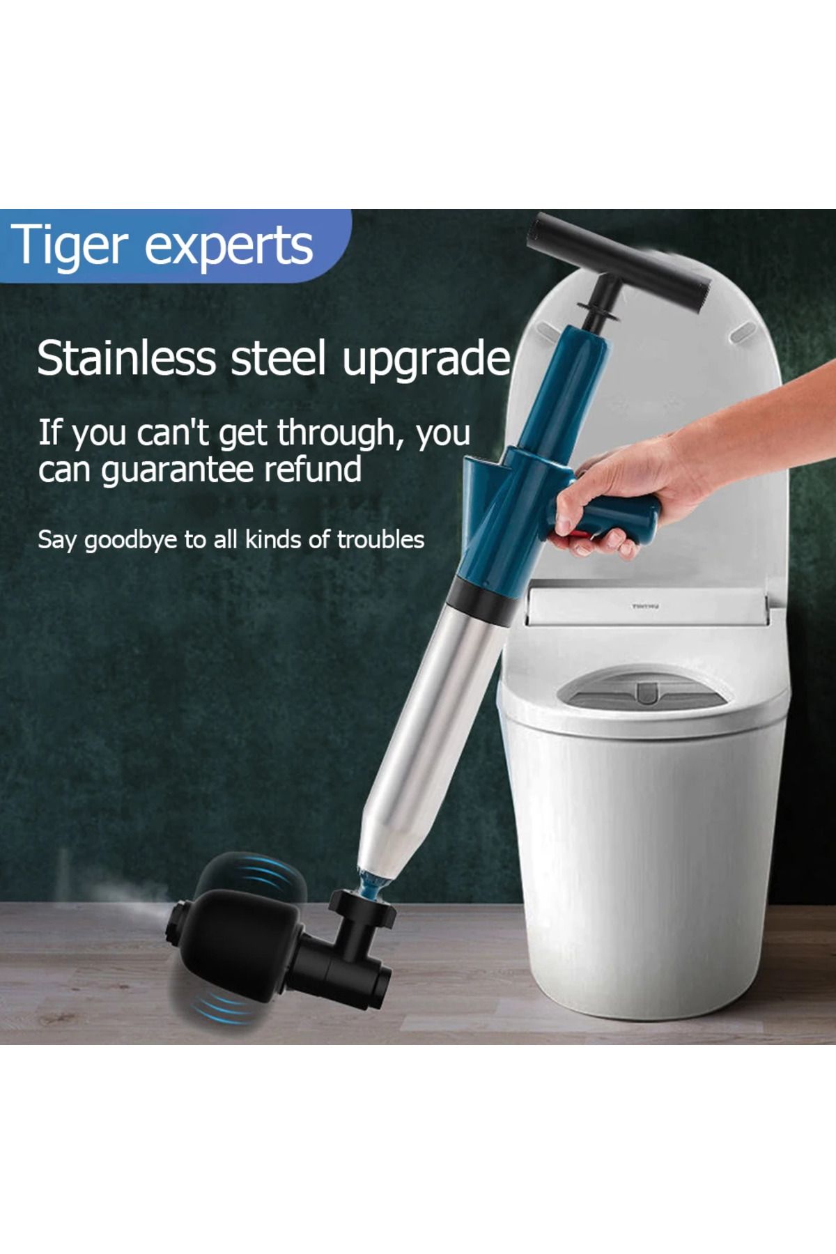 APWIKOGER-Toilet Clogged Unclogging Device Pipe Plunger High Pressure Drain Plunger Dredge Clog Bath Toilet... 4