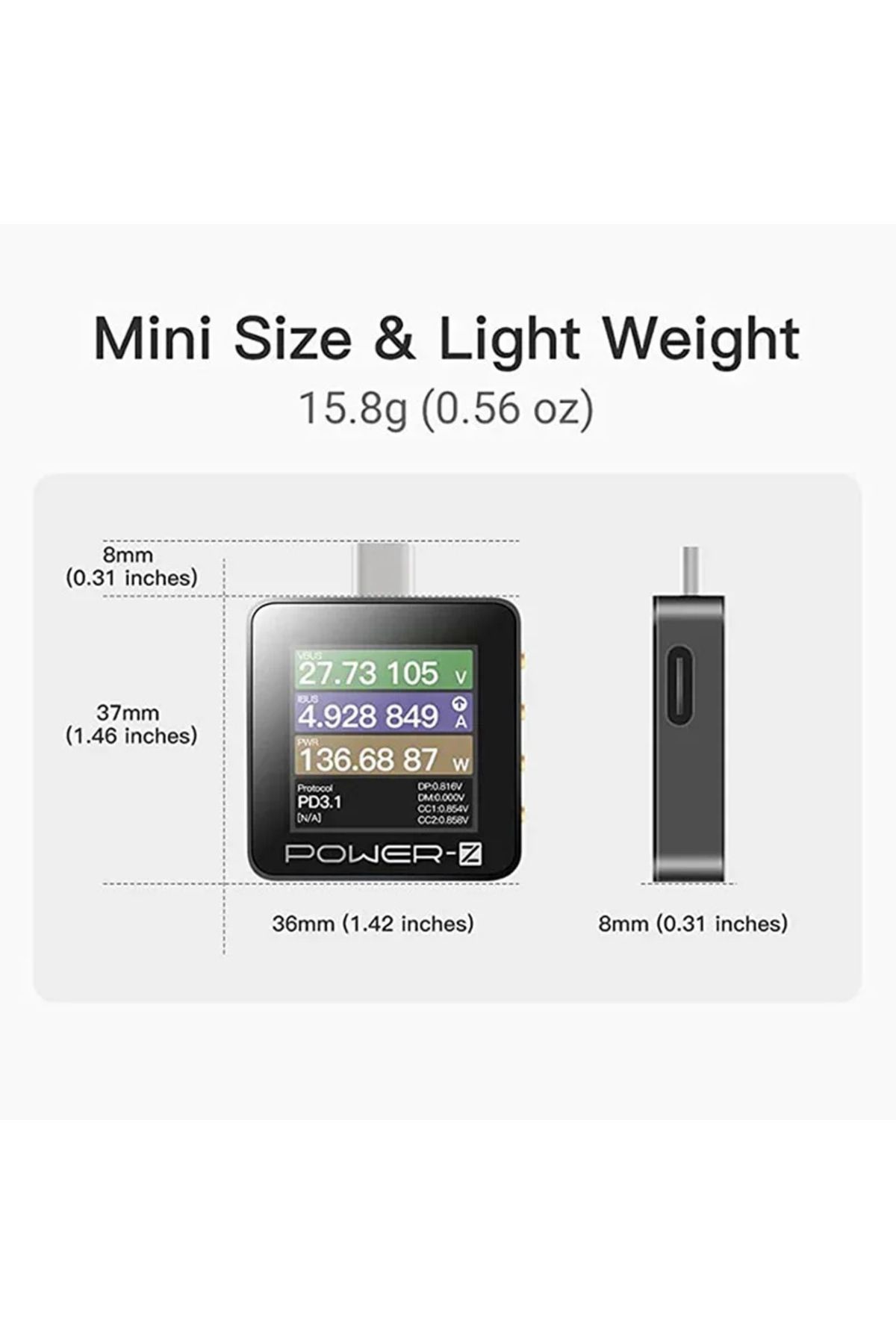 Choice-POWER-Z USB Tester KM003C KT002 Micro Digital Voltmeter QC5.0/PD3.1 Voltage Current Power Detecto... 3