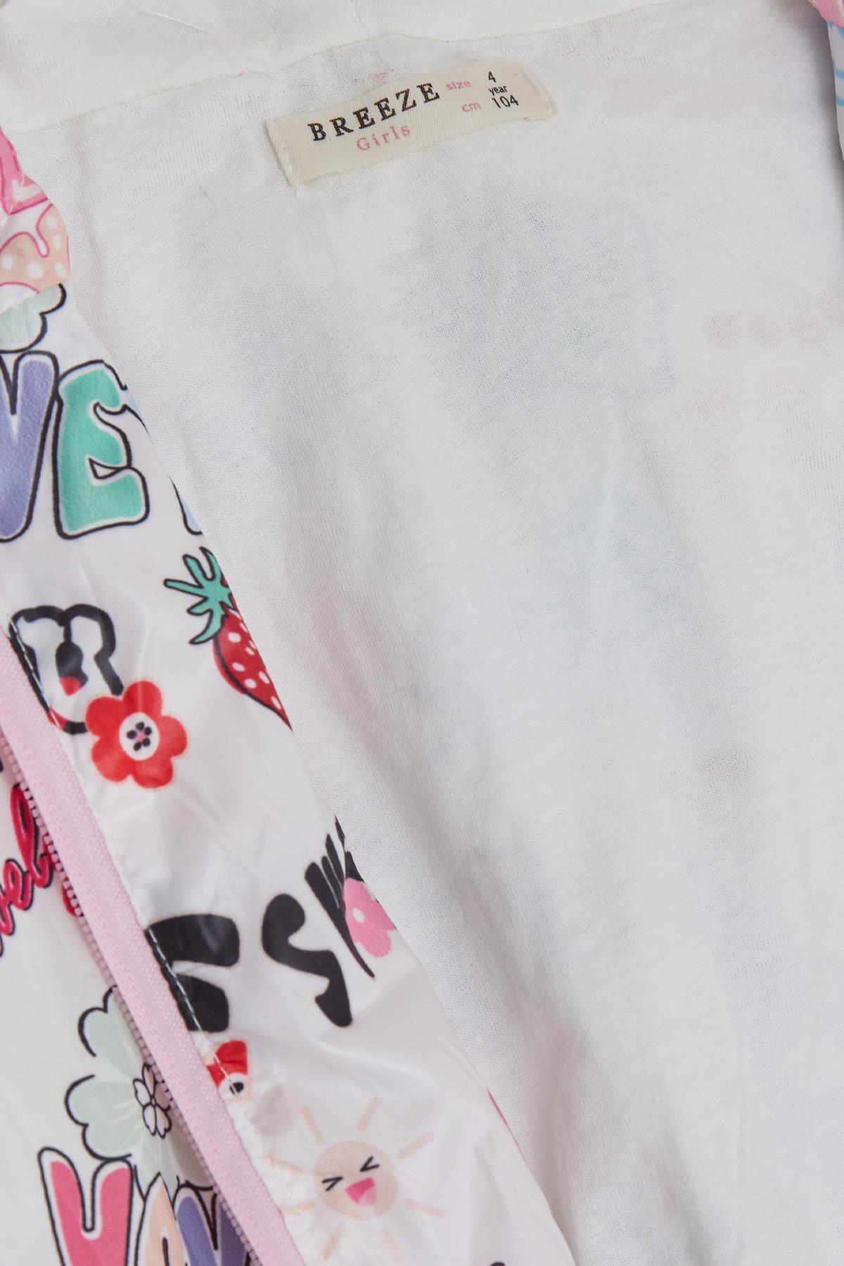 Breeze Kız Çocuk Yağmurluk Meyve Partisi Temalı Yazı Desenli 1-5 Yaş, Beyaz fotoğrafı 5 (önizleme)