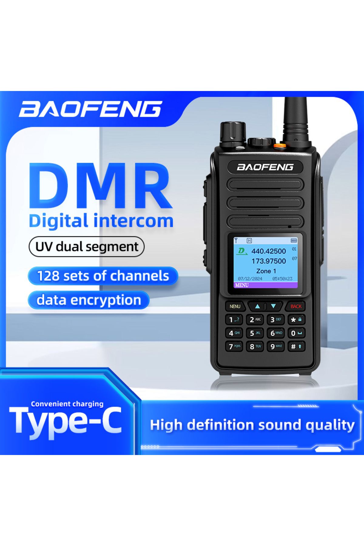 BAOFENG-DMR DM-1702 OPENG GD77 GPS Dual Mode Analog And Digital Walkie Talkie Tier 1+2 Dual Time ... 2