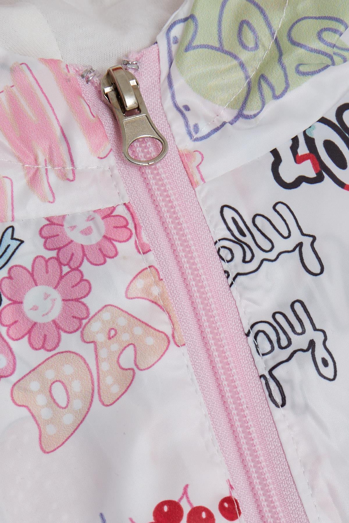 Breeze Kız Çocuk Yağmurluk Meyve Partisi Temalı Yazı Desenli 1-5 Yaş, Beyaz fotoğrafı 4 (önizleme)