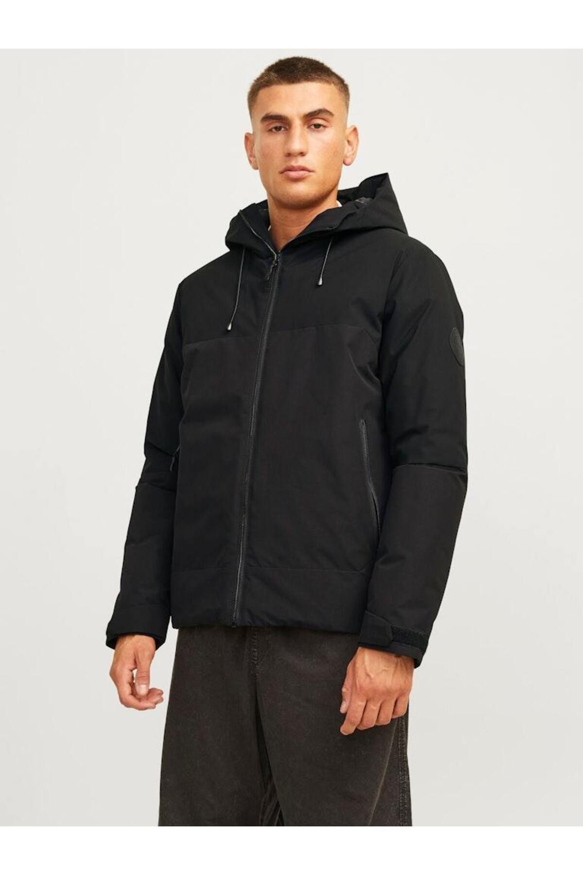 Jack & Jones-معطف JCOaiden Transıtıonal Jacket Sn للرجال 12260486   طباعة JJ/أسود 1