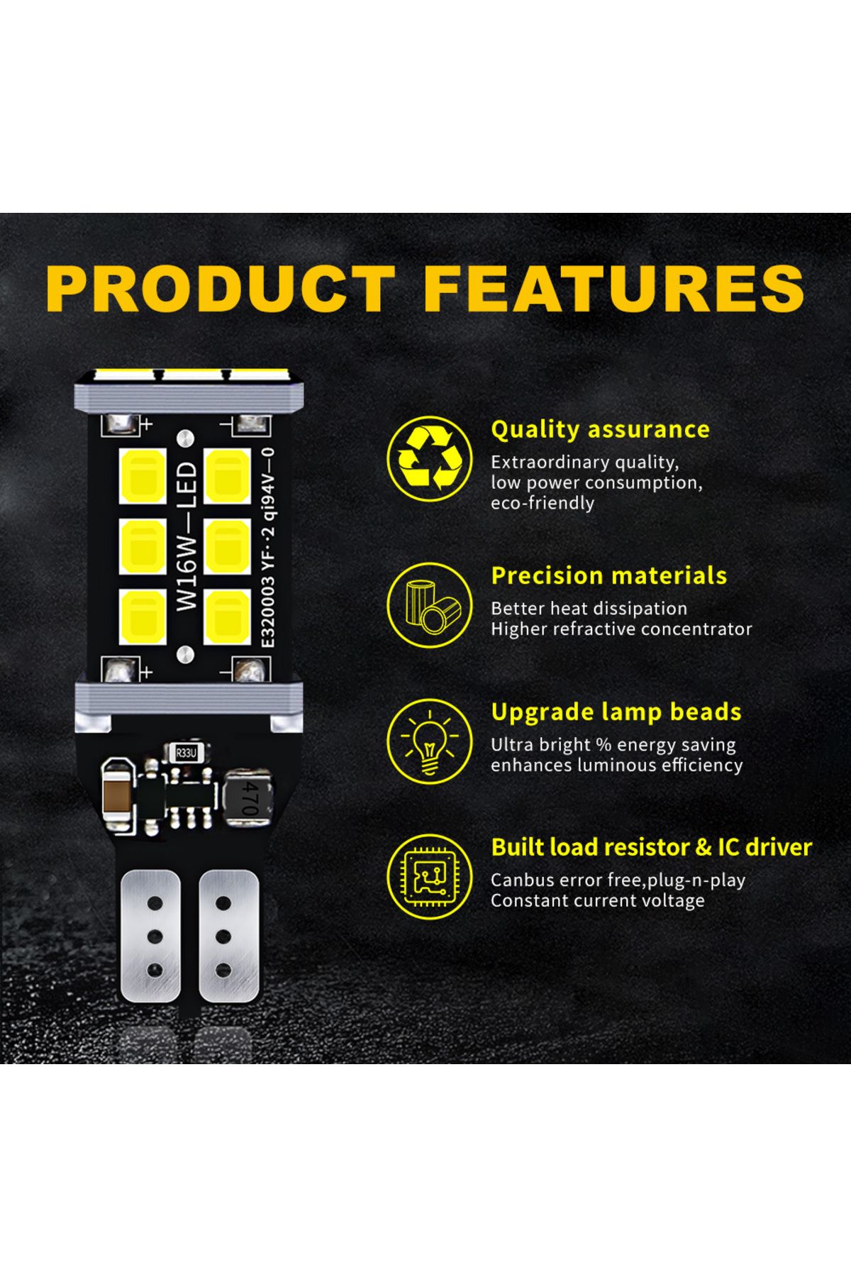 cityking-4Pcs LED Reverse Light Blub Backup Lamp W16W T15 921 Canbus For E81 E87 E88 E82 E92 E90 E91 E60 F... 4