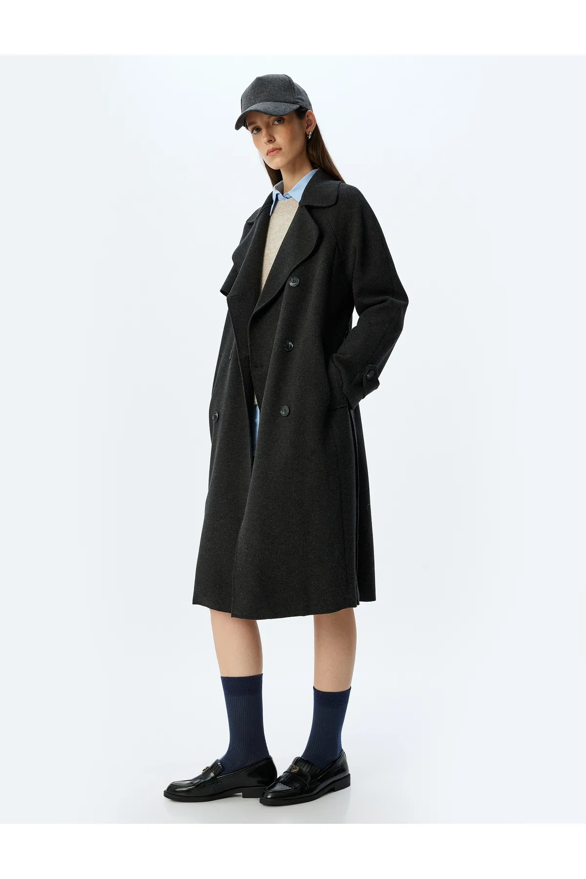 Koton  Antrasit Kadın Kaban 5WAK00043EW - Görsel 2