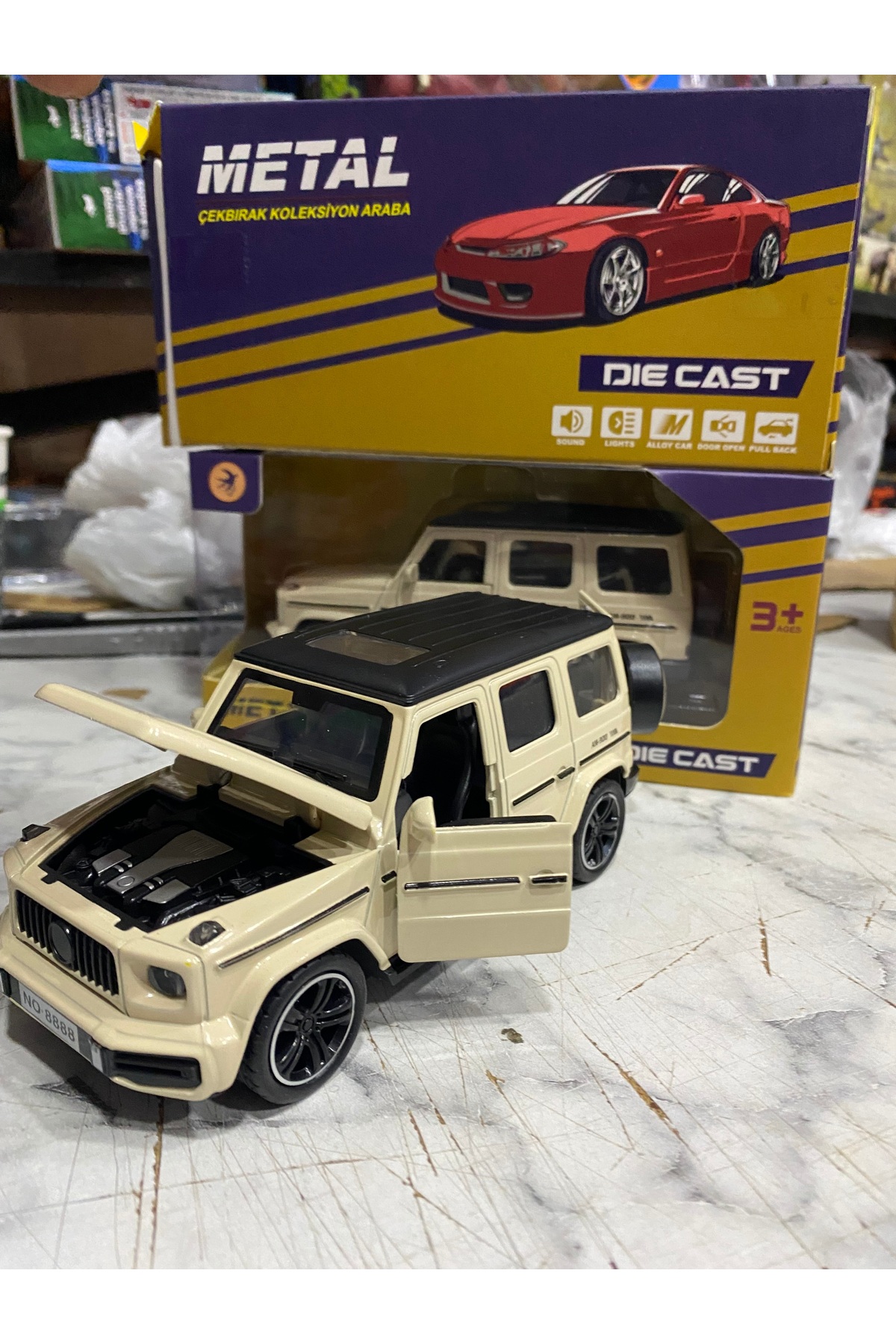 liss çarşı Mercedes G65  Uyumlu Jeep Metal Aksamlı Kaput Bagaj ve Kapıları Açılan Koleksiyon Çek Bırak Araba fotoğrafı 5 (önizleme)