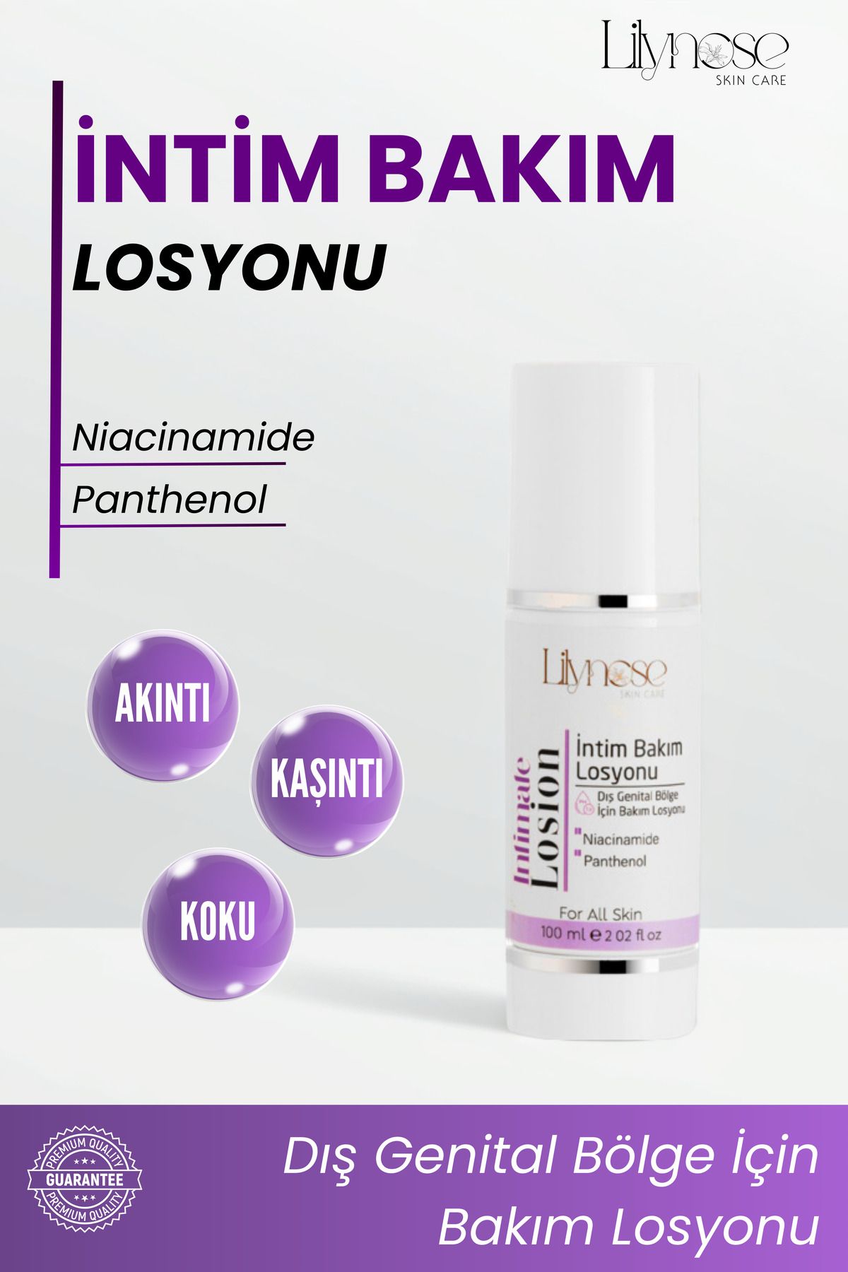 lilynose Genital Bölge Akıntı, Kaşıntı, Kötü Koku Gidermeye Yardımcı Intim Losyon 100ml