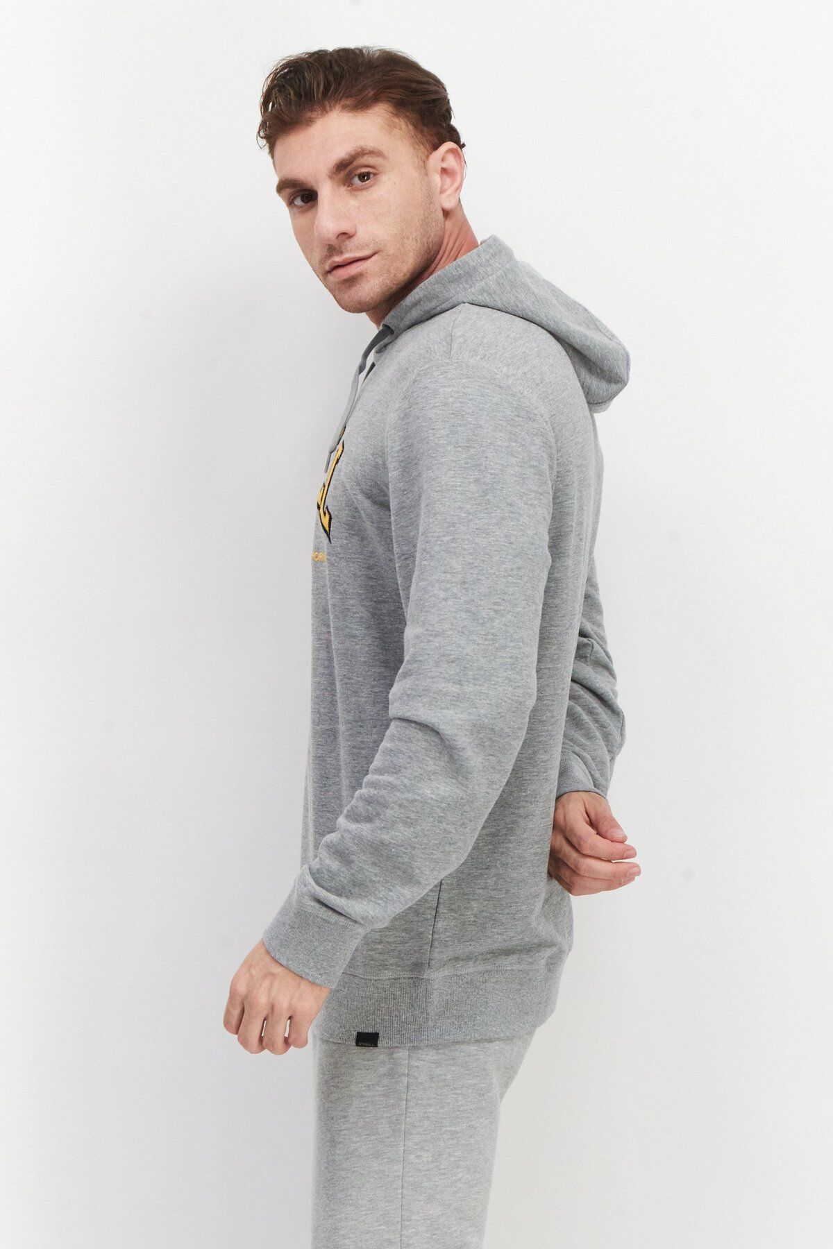 O'Neill-Men Hooded Embroidered Sweatshirt, Grey 3