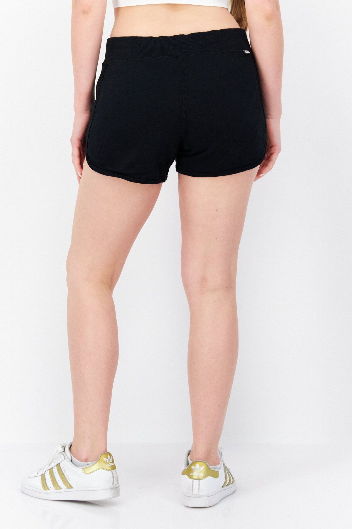 converse-Women Sportswear Fit Brand Logo Trainings Shorts, Black 3