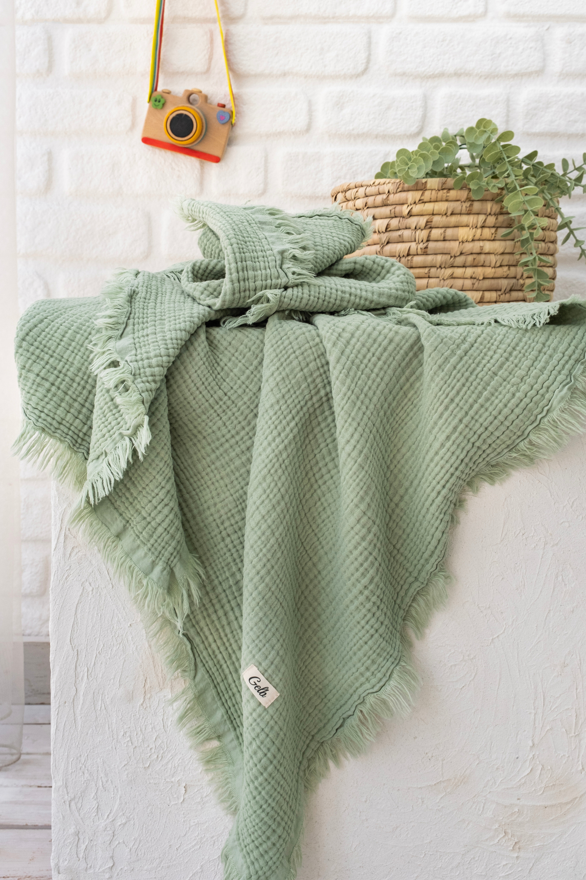 GELB Müslin 4 Katlı Bebek Battaniyesi 110cm X 110cm %100 Doğal Organik Pamuk fotoğrafı 3 (önizleme)