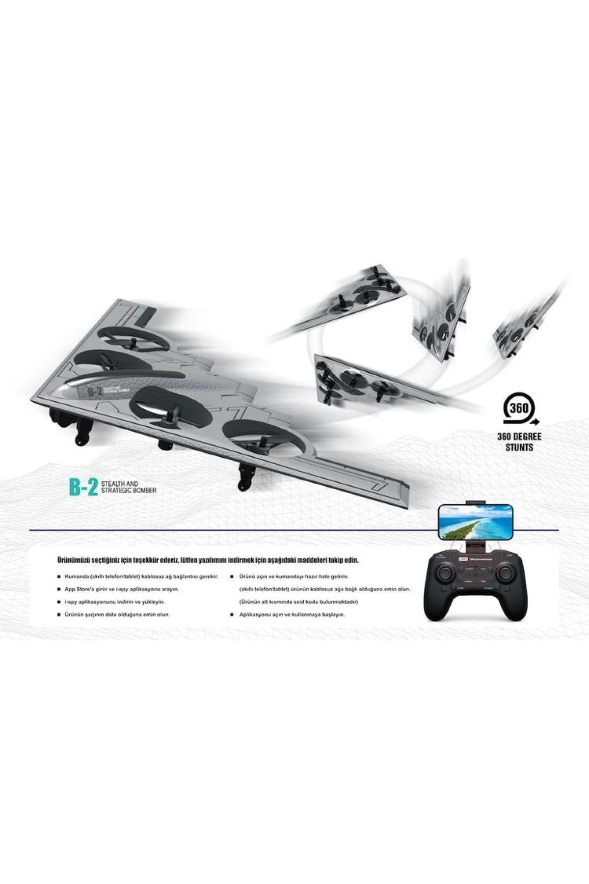 Vardem Gl-777-275 Uzaktan Kumandalı 2.4ghz Usb Şarjlı Işlıklı Kameralı Quascopter Iha Kutulu 8 fotoğrafı 3 (önizleme)