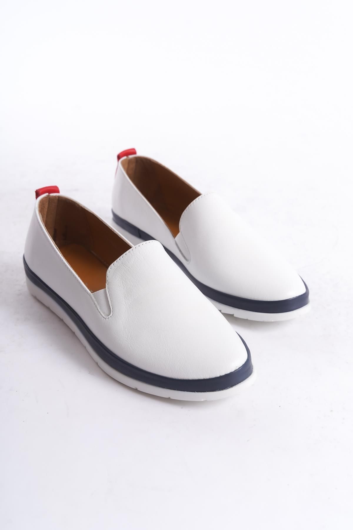 CZ London-Balerini din piele naturală de damă, cu talpă confortabilă, cu elastic lateral, pantofi casual cu slip-on 4