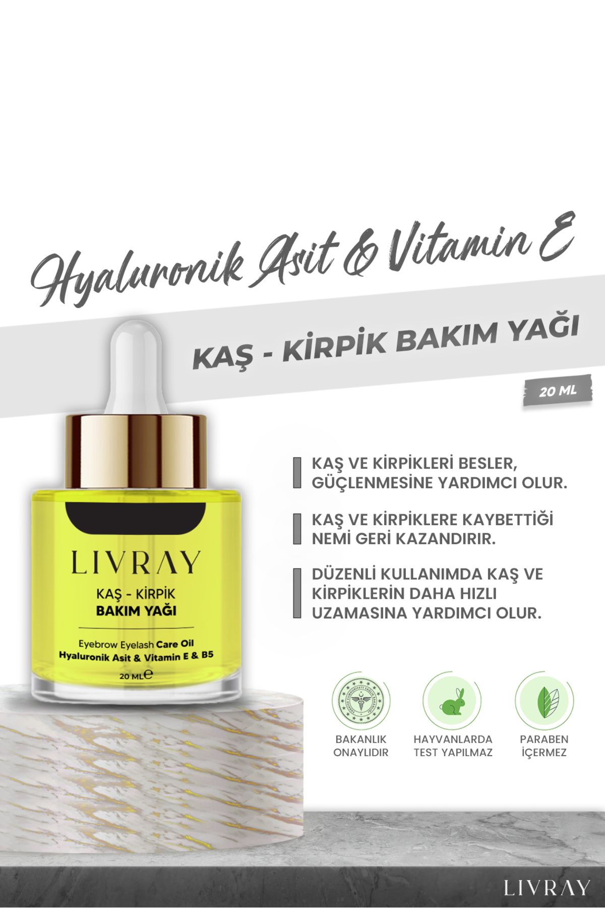 Livray Kaş Kirpik Bakım Yağı (20 ML)