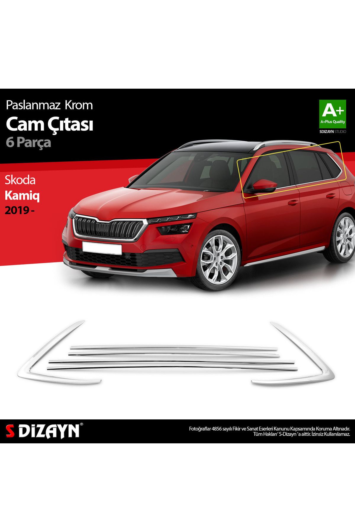 S Dizayn S-dizayn Skoda Kamiq Krom Cam Çıtası 6 Prç 2019 Üzeri