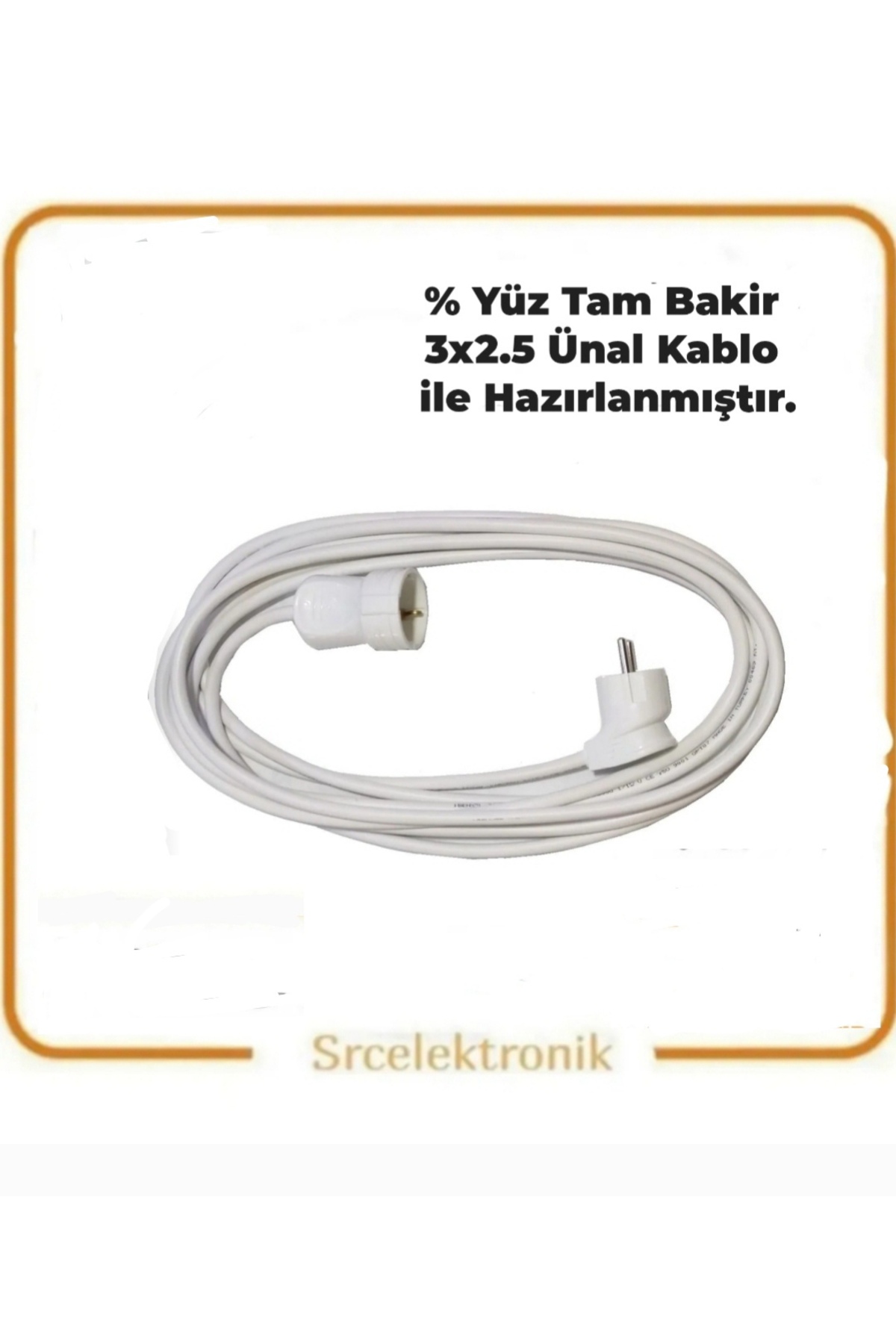 SINGLE 3 METER 3x2.5 UNAL CABLE MOBILE Grounded Extension ( 3x2.5 Unal CABLE FULL COPPER) TTR CABLE