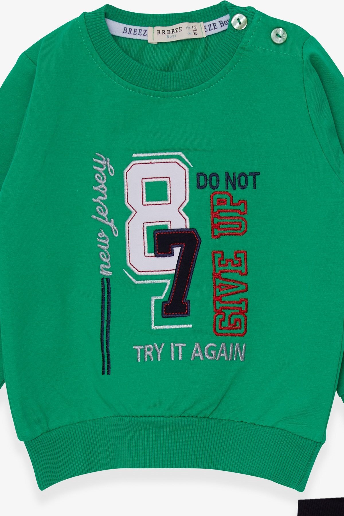 Breeze Erkek Çocuk Eşofman Takımı Rakam Nakışlı 1.5-5 Yaş, Yeşil fotoğrafı 3 (önizleme)