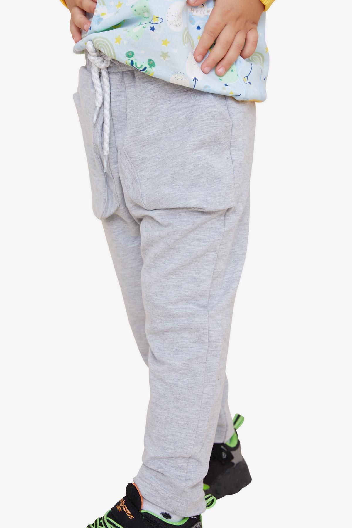 Breeze-Boy's Sweatpants with Bag Pocket, Age 1-4, Light Gray Melange 2