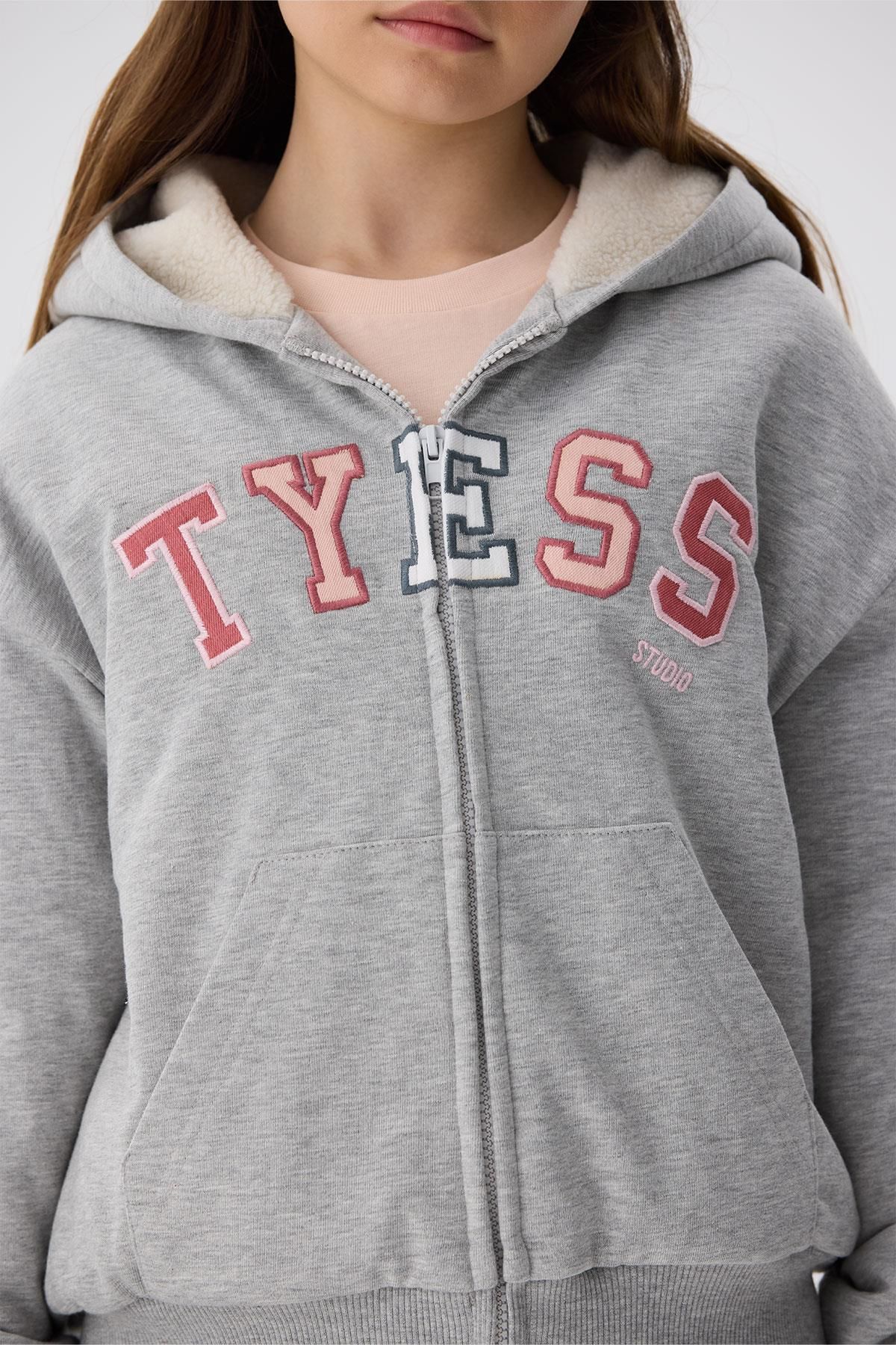 Tyess-Bg Store Girl's Gray Tracksuit Top 3