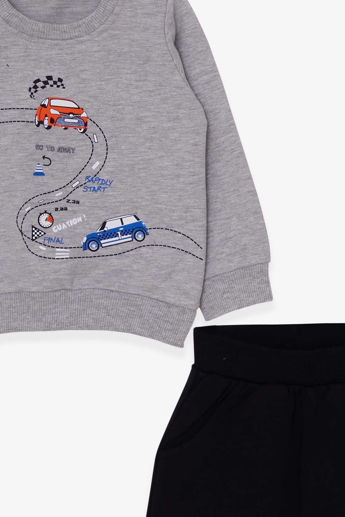 Breeze Erkek Bebek Eşofman Takımı Yarış Temalı 9 Ay-3 Yaş, Gri Melanj fotoğrafı 3 (önizleme)