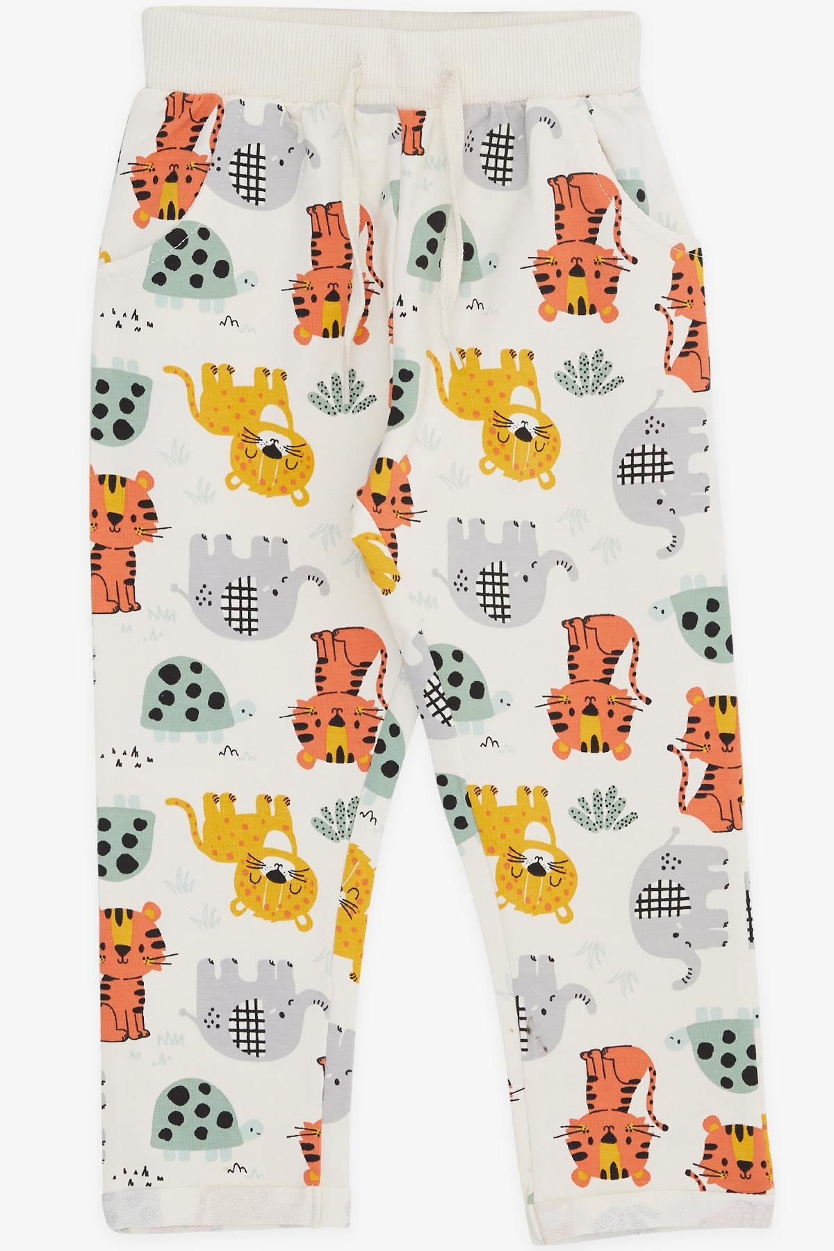 Breeze-Girls & Boys Boys' Sweatpants Cute Animals Patterned 1-4 Years, Cream 1