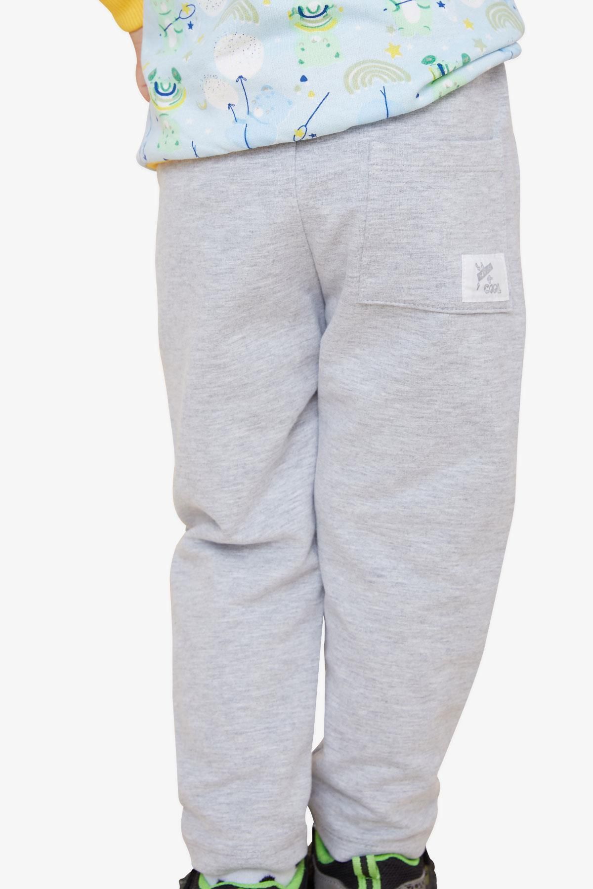 Breeze-Boy's Sweatpants with Bag Pocket, Age 1-4, Light Gray Melange 3