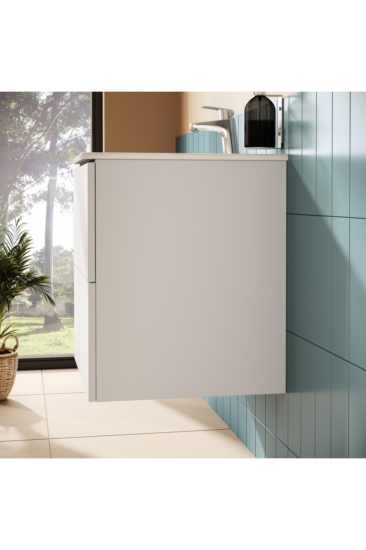 VitrA Metropole Pure 67212 Lavabo Dolabı, 2 Çekmeceli, Mat Açık