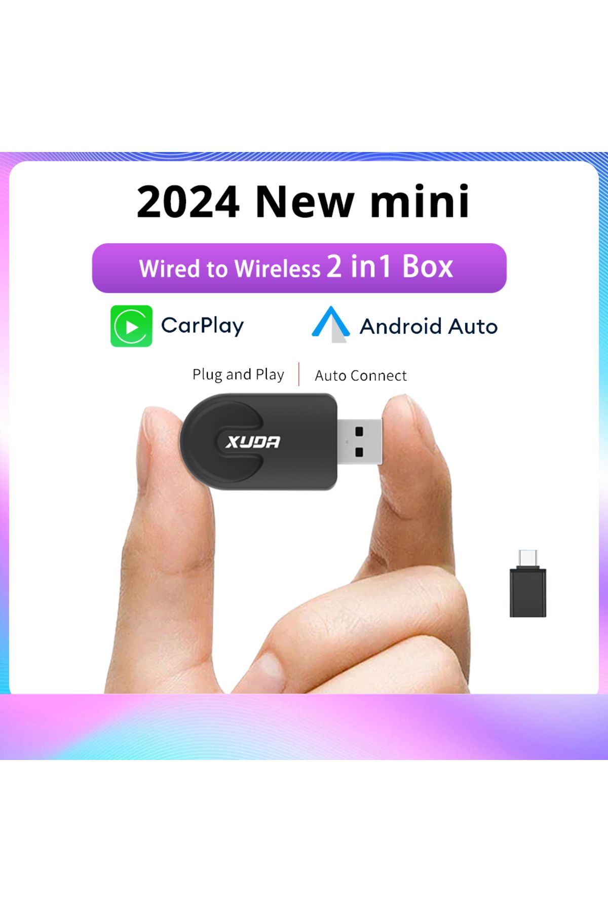 Choice-محول لاسلكي جديد من XUDA CarPlay Android Auto لاسلكي ذكي صغير صندوق توصيل وتشغيل واي فاي سريع... 2