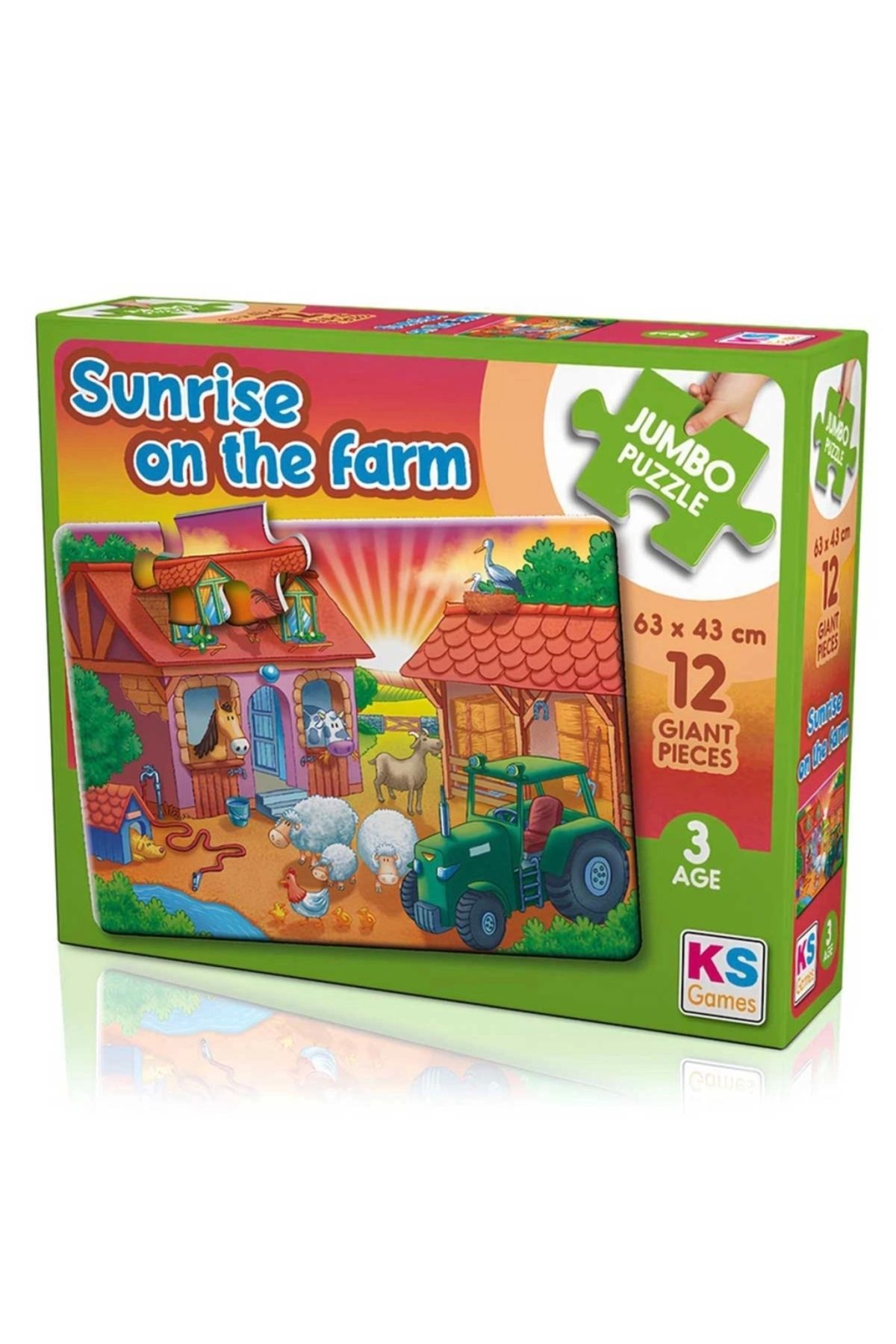 SYNOPE Çocuk KS Games Sunrise On The Farm 12 Parça Puzzle