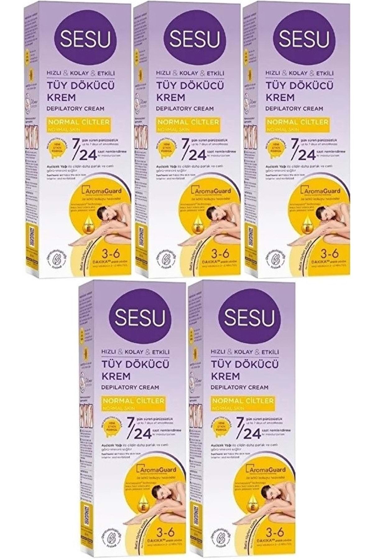 Sesu Tüy Dökücü Krem 100ML Normal Ciltler (5 Li Set)