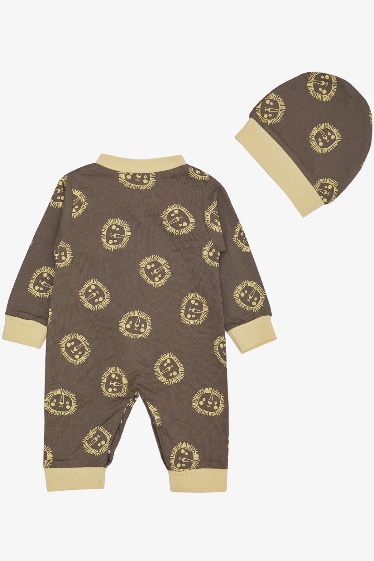 Breeze-0-6 Months Baby Boy Mink Romper - Cute and Lion Pattern 2