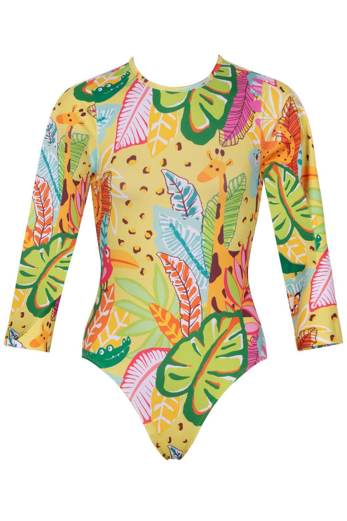 Kom Costum De Baie Portocaliu Pentru Fete Cu Maneca Lunga Femeie - 8 years