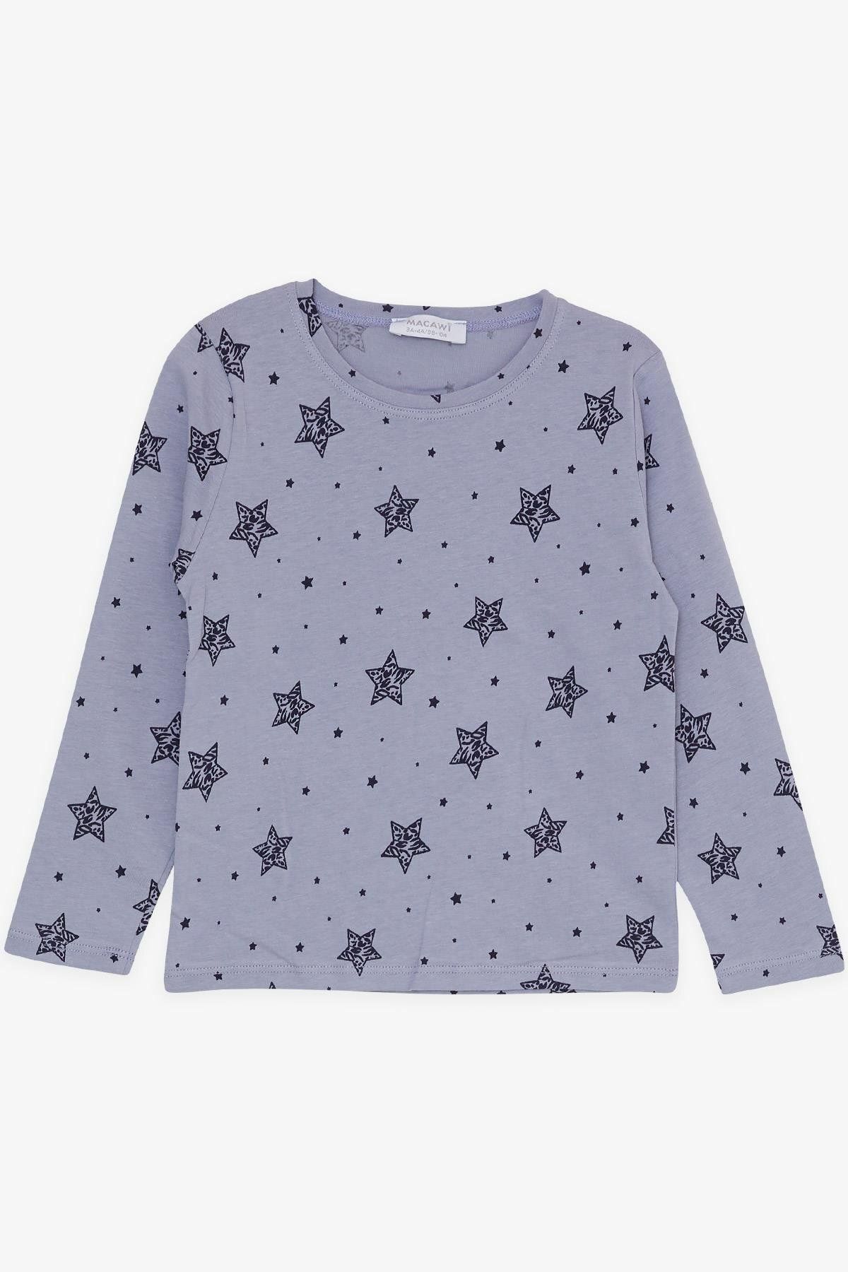 Macawi-1.5-5 Years Old Girl's Pajama Set - Star Pattern, Lilac 3