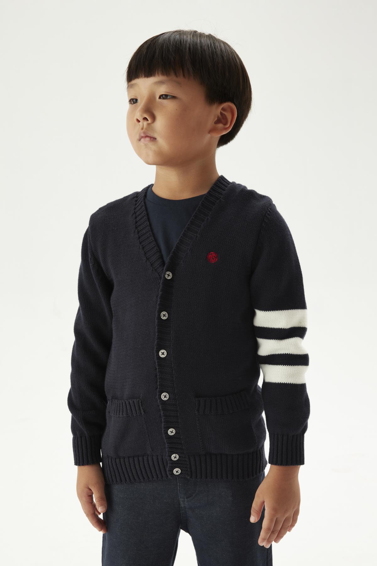 Nebbati BG Store Erkek Çocuk Lacivert Hırka 23FW1NB3720 fotoğrafı 2 (önizleme)