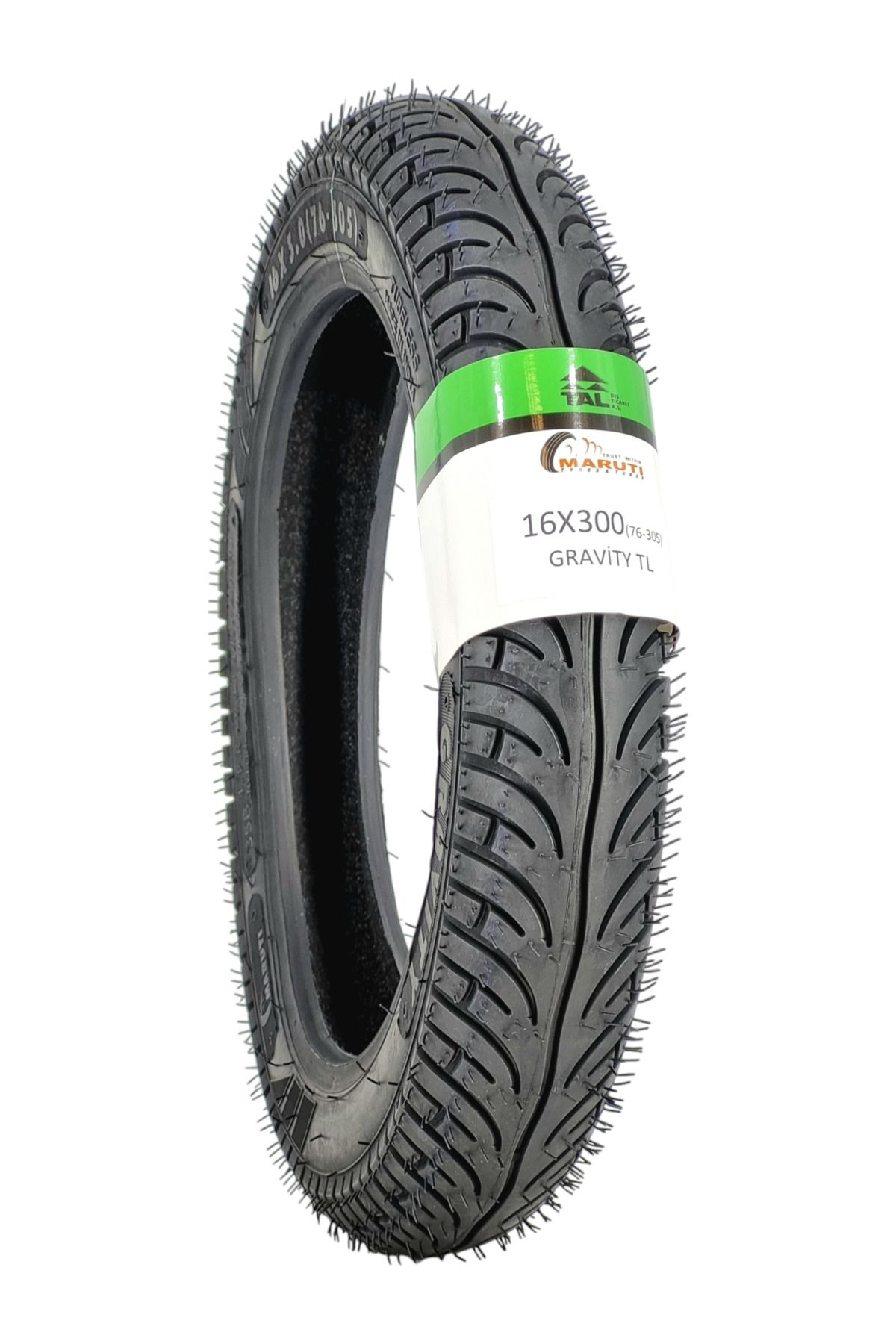 MARUTİ TYRES MOTOSİKLET LASTİK 16X300/(76-305) TL (TUBELESS - DUBLEKS) GRAVİTY