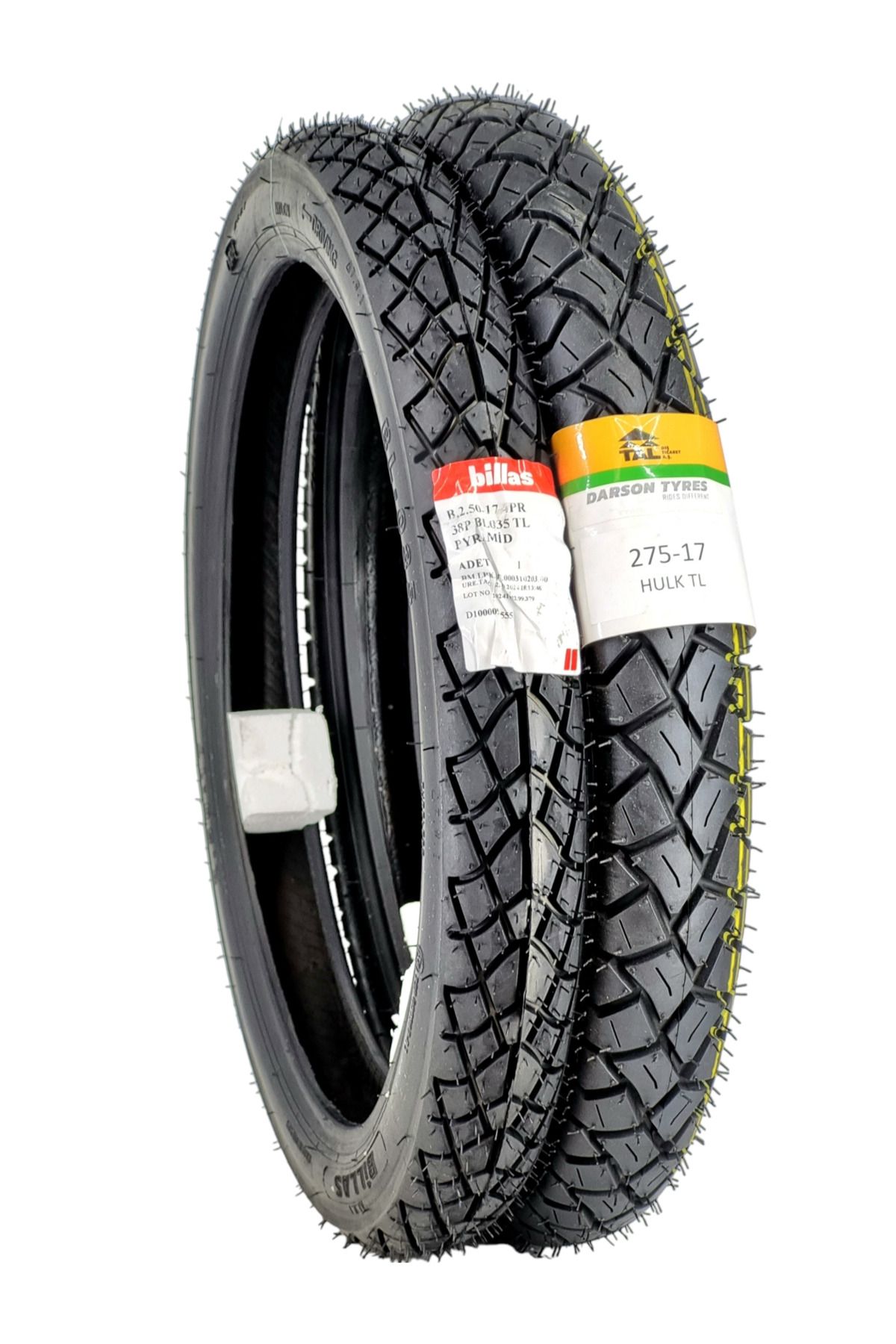 Billas CUP LASTİK TAKIMI 275-17 VE 250-17 TL (TUBELESS - DUBLEKS) HULKBL035